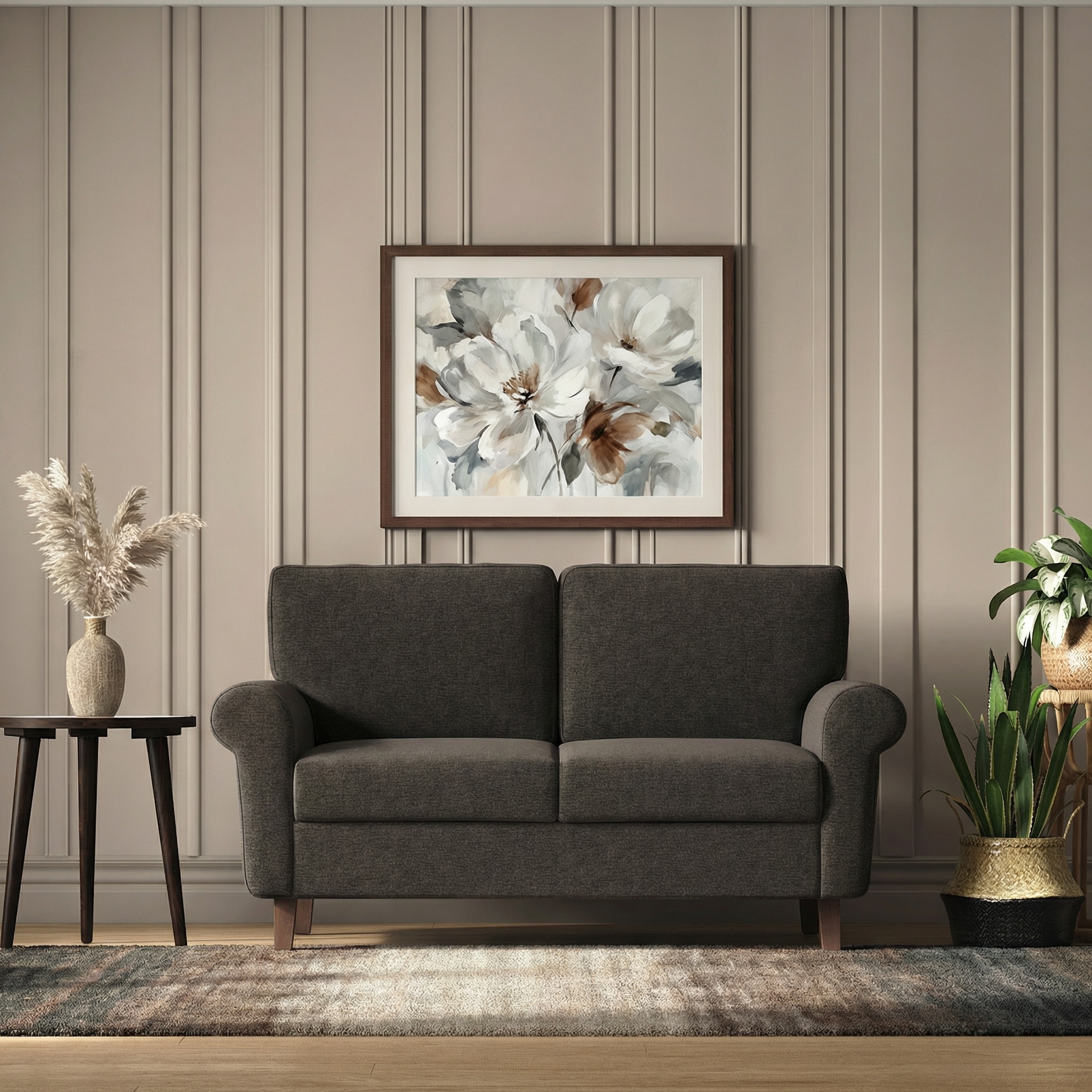 Oxford 2 Seater Fabric Sofa in Smoke Grey Colour