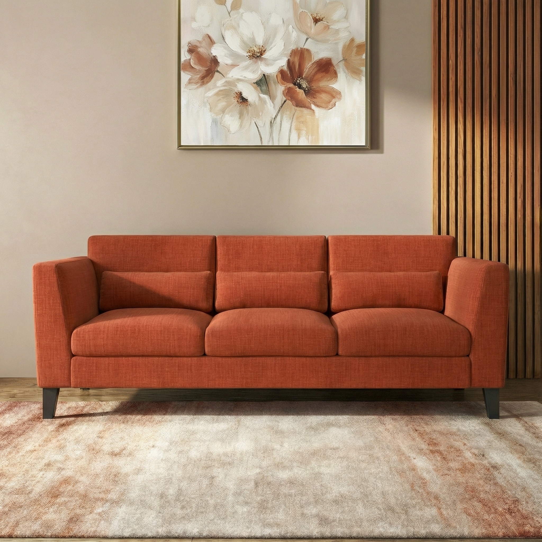Lewis Sofa Set (Colour : Lava, Cushion : Soft, Seater : 3+2+1)