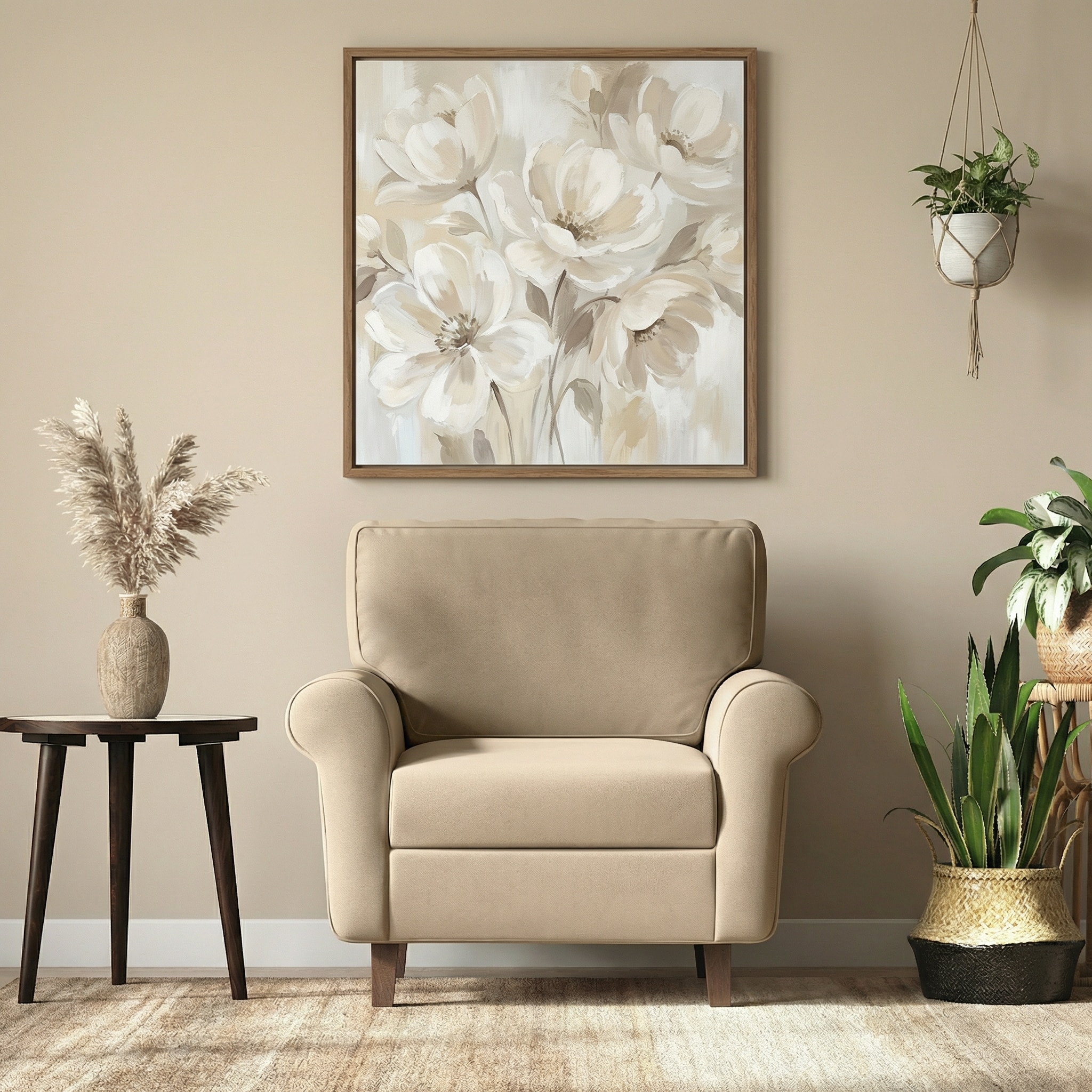 Oxford 1 Seater Fabric Sofa in Birch Beige Colour