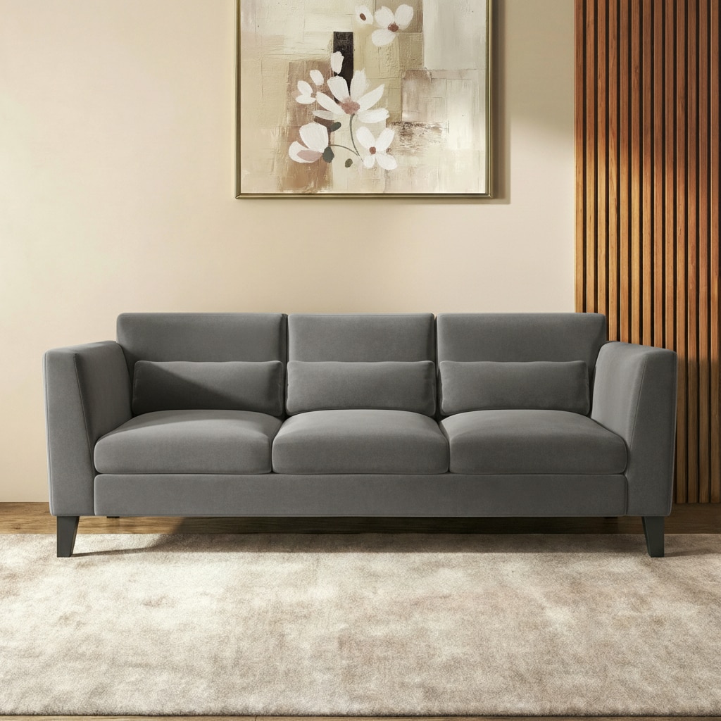 Lewis Sofa Set (Colour : Vapour Grey, Cushion : Soft, Seater : 3+2+1)