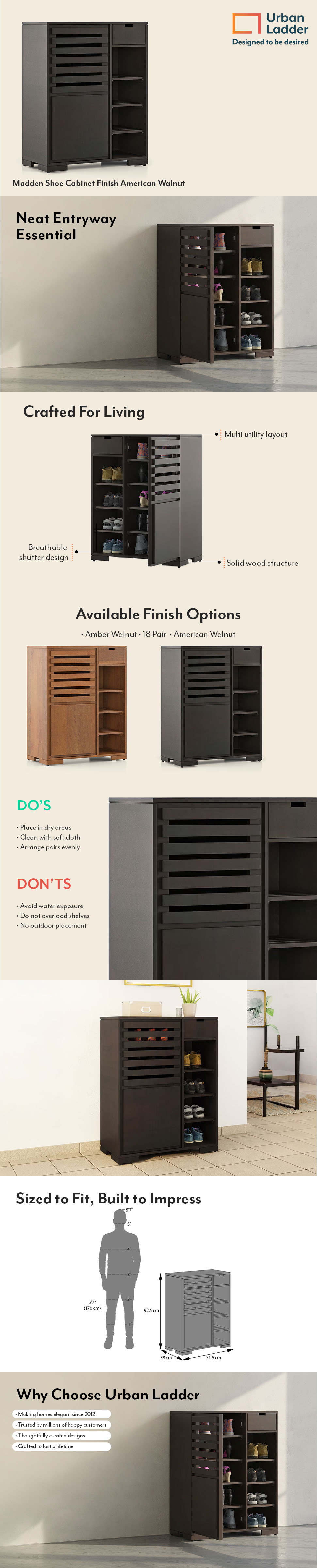 Madden Shoe Cabinet Finish American Walnut
