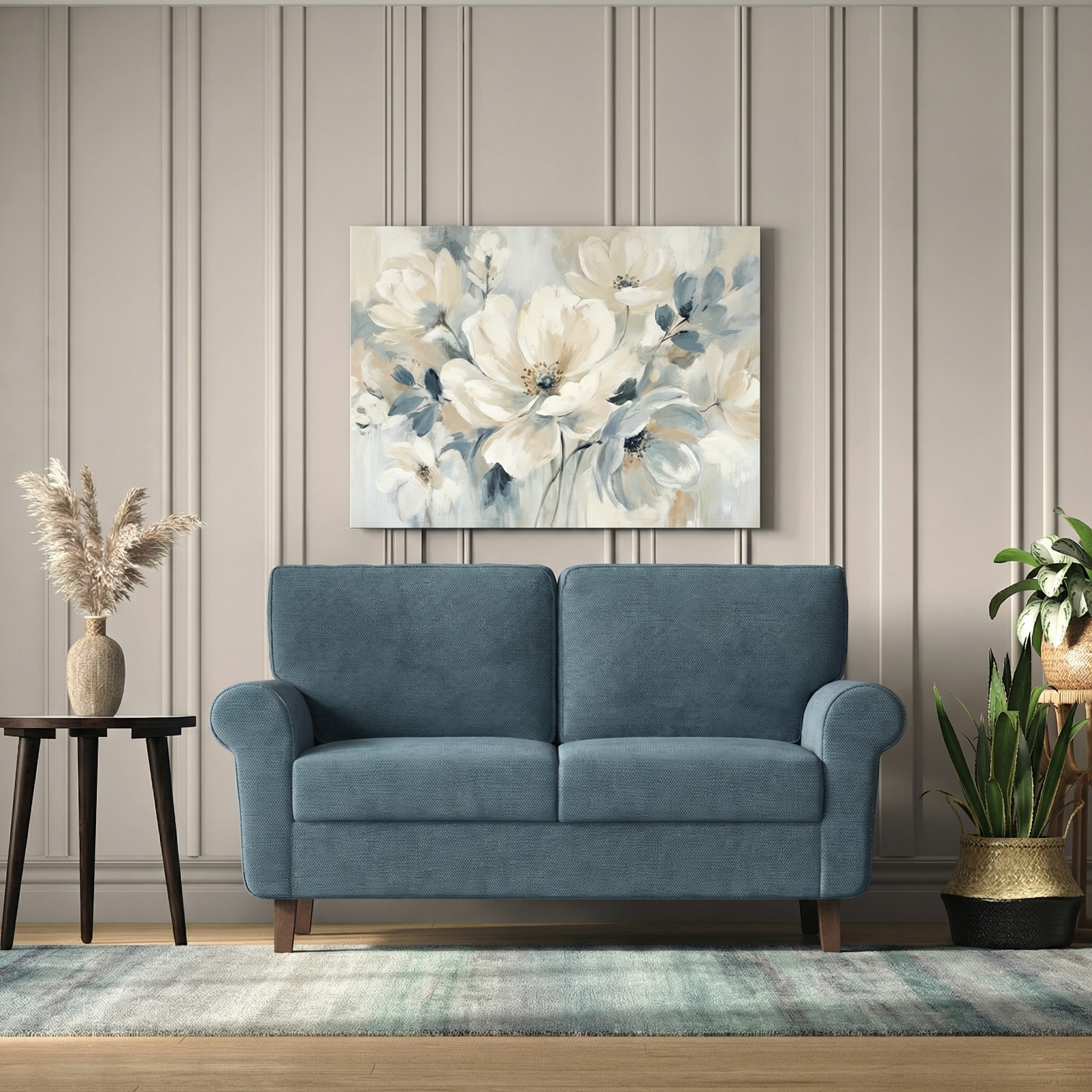 Oxford 2 Seater Fabric Sofa In Ocean Weave Colour