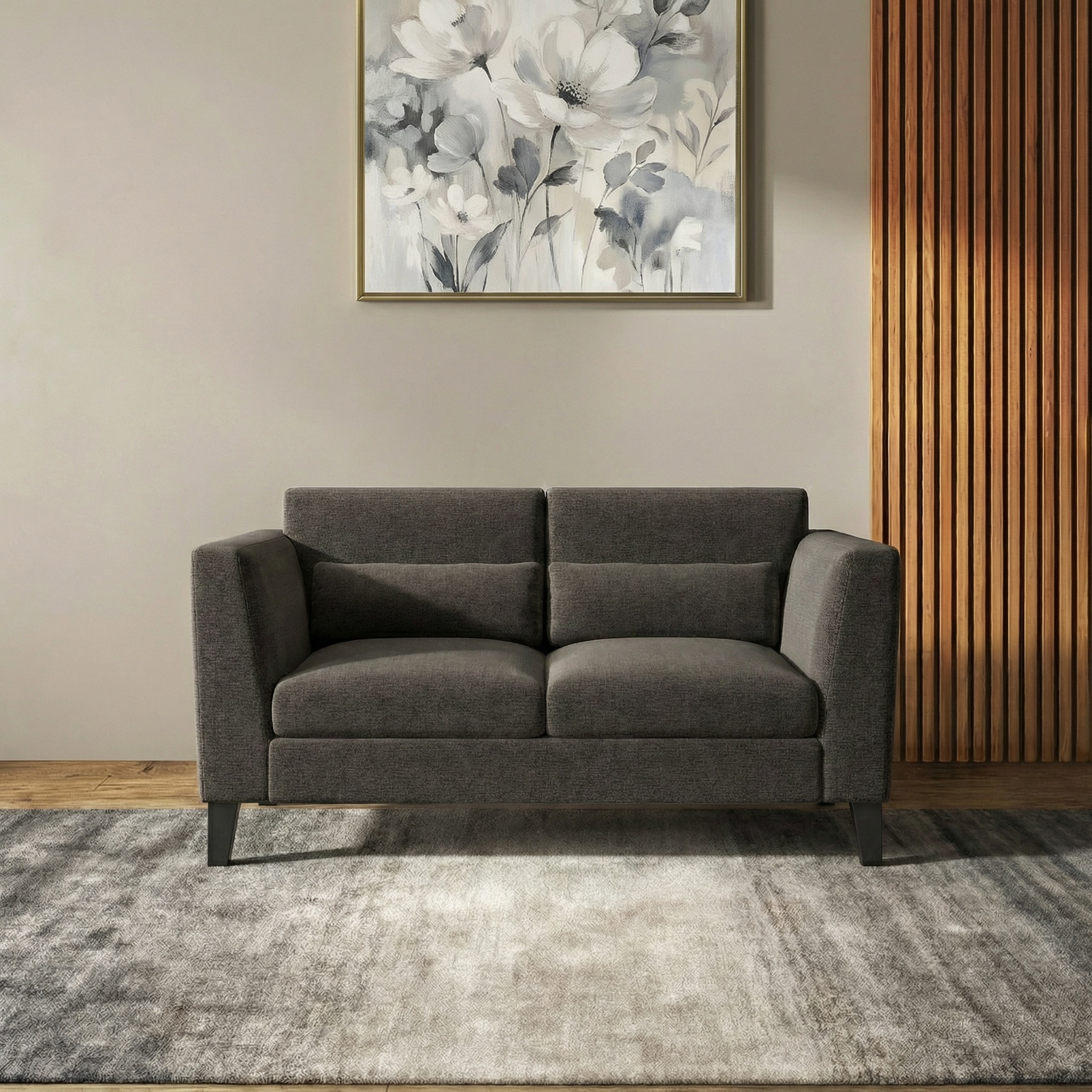 Lewis 2 Seater Fabric Sofa in Smoke Colour
