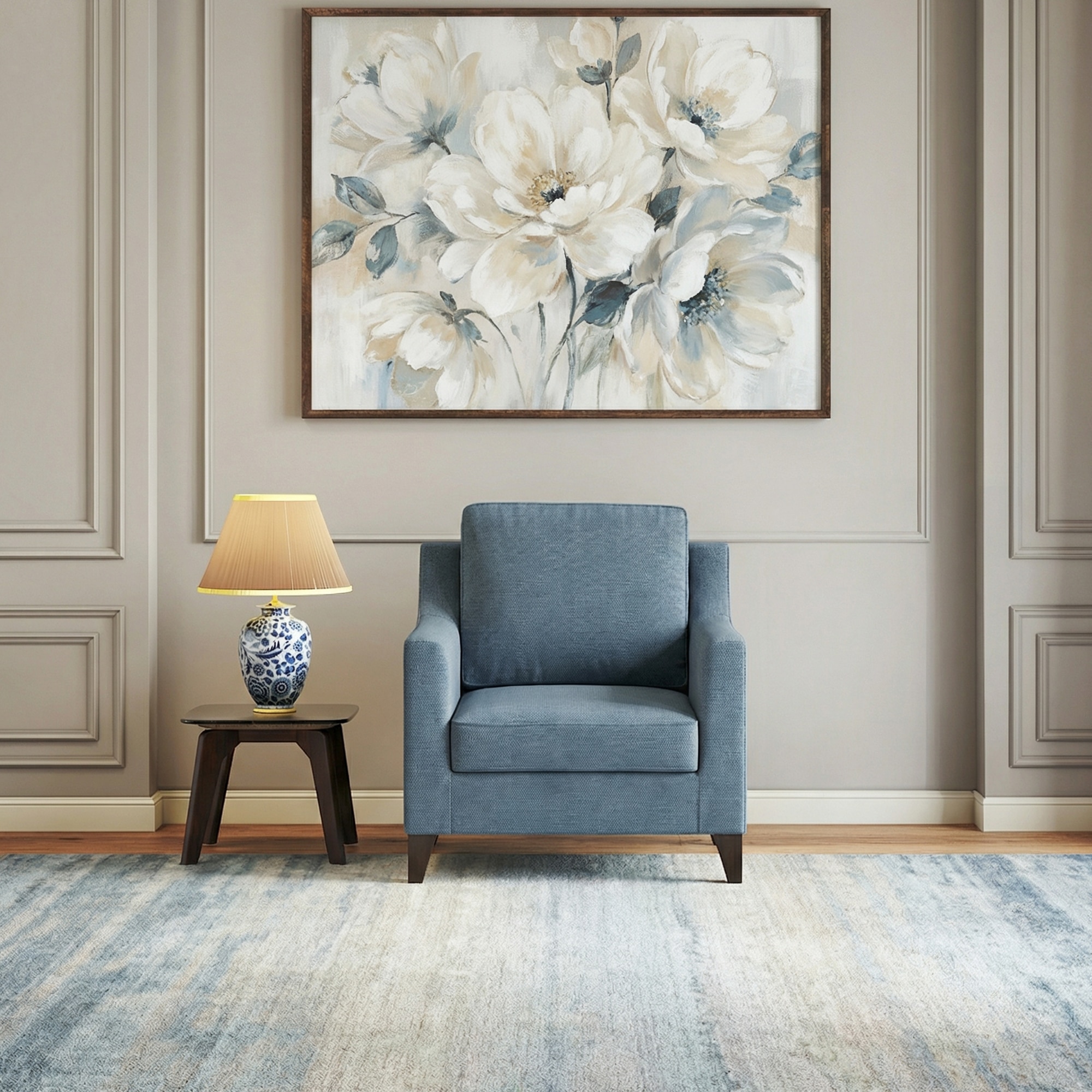 Abbey 1 Seater Fabric Sofa In Ocean Weave Colour