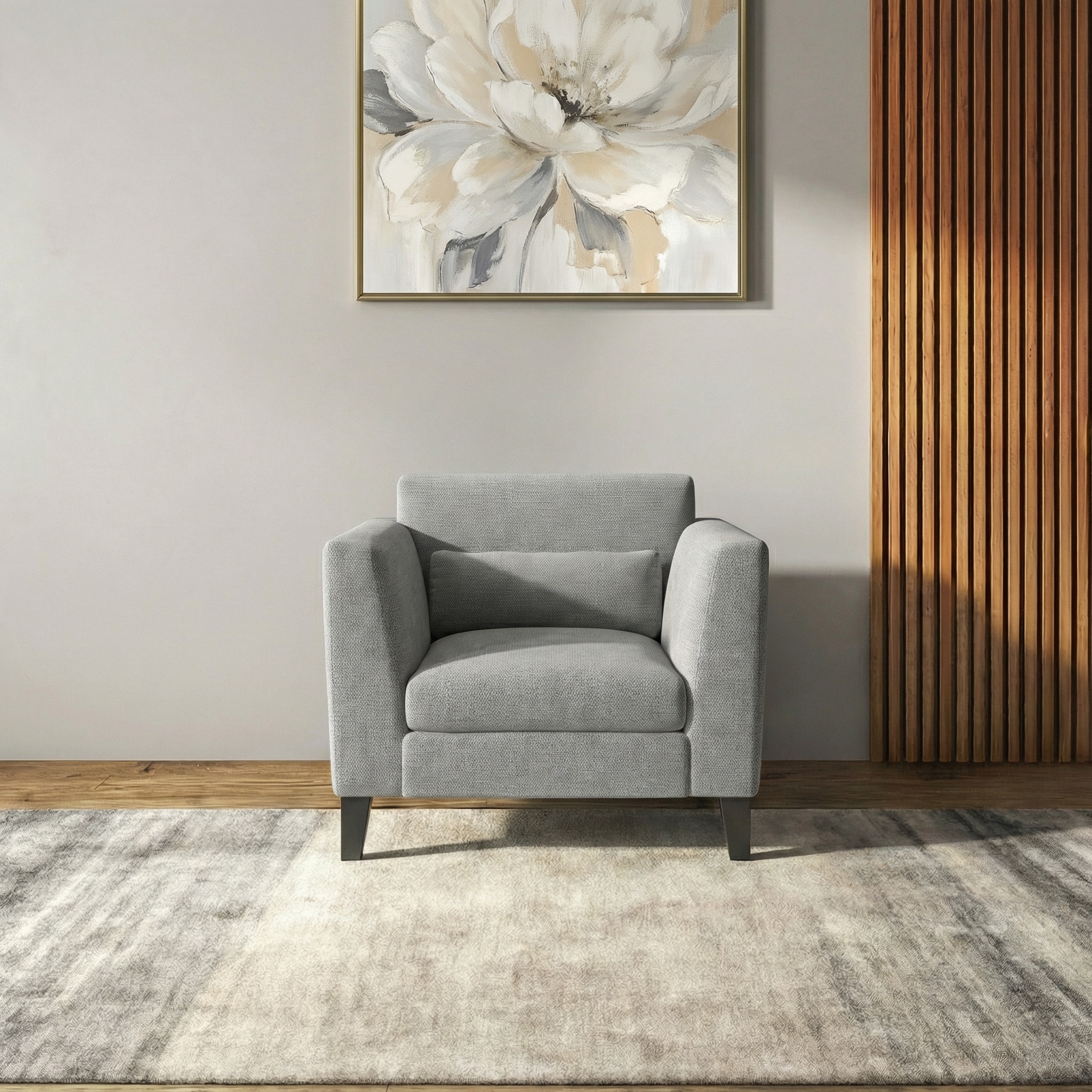 Lewis 1 Seater Fabric Sofa In Granite Weave Colour