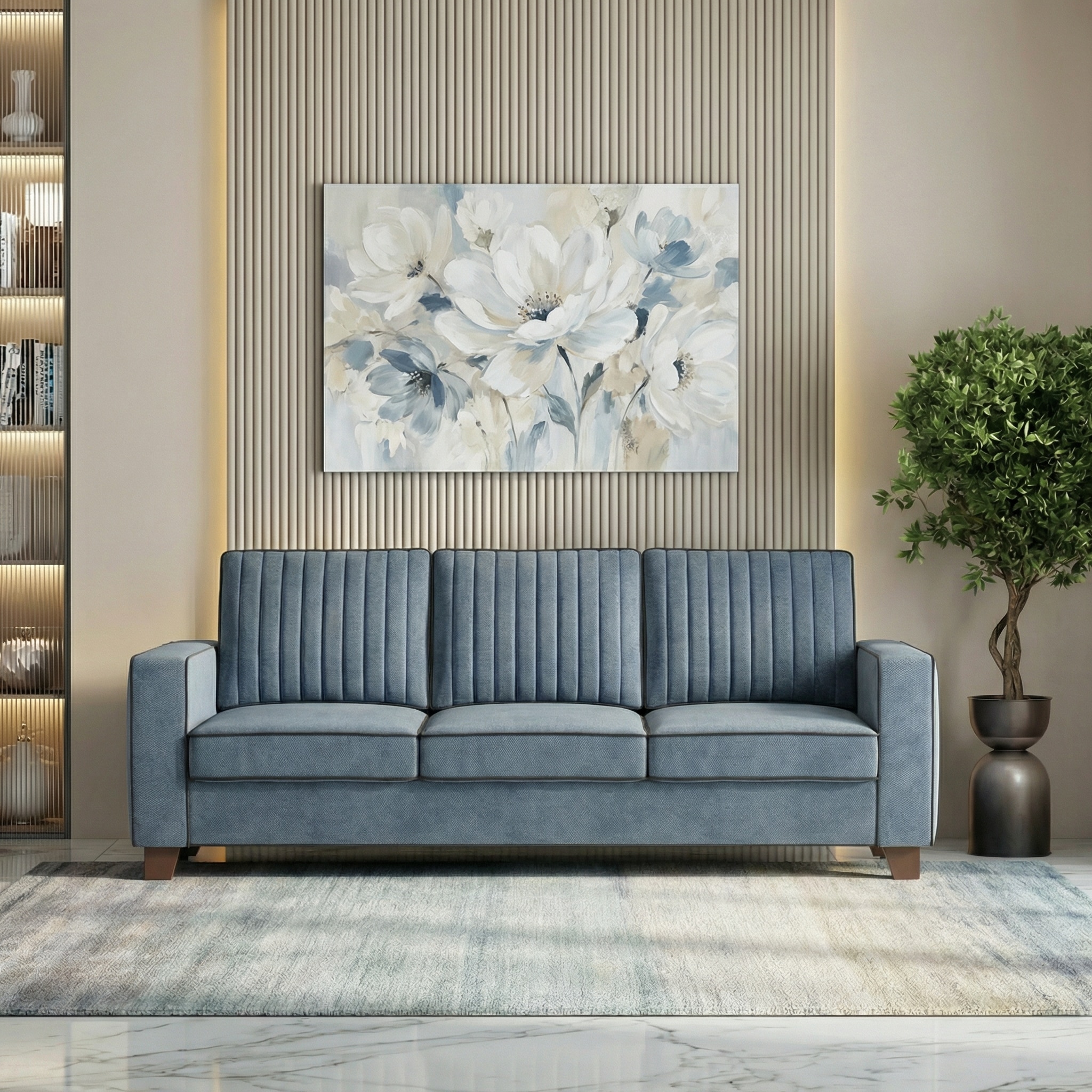 Apollo Neo High Back Sofa (Colour : Ocean Weave, Seating Capacity : 3 Seater, Cushion Type : Soft, Back Height : High Back)