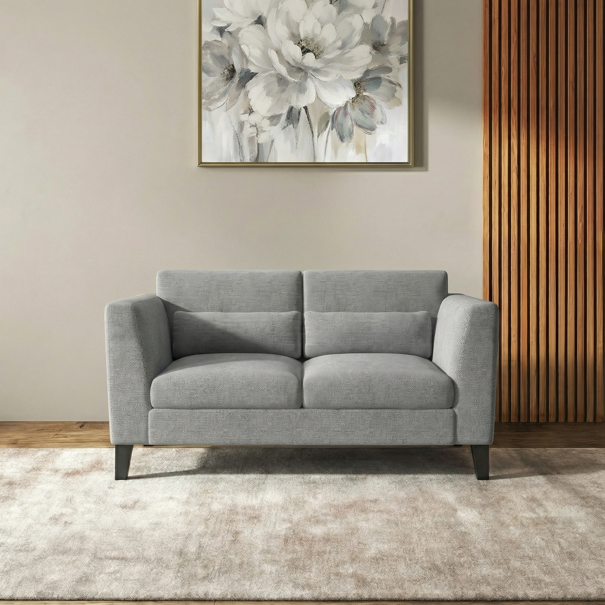 Lewis 2 Seater Fabric Sofa In Granite Weave Colour - Urban Ladder