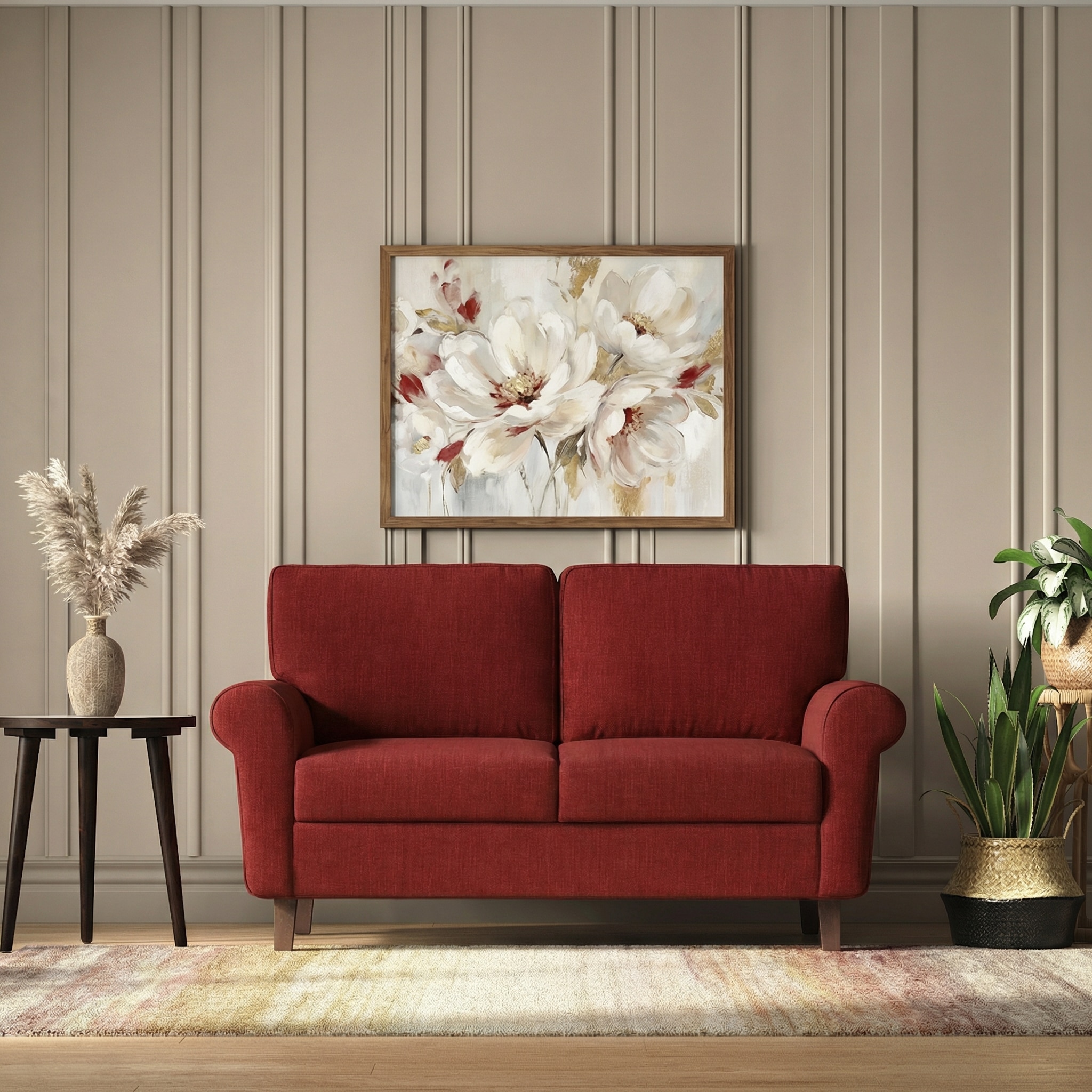 Oxford 2 Seater Fabric Sofa in Salsa Red Colour