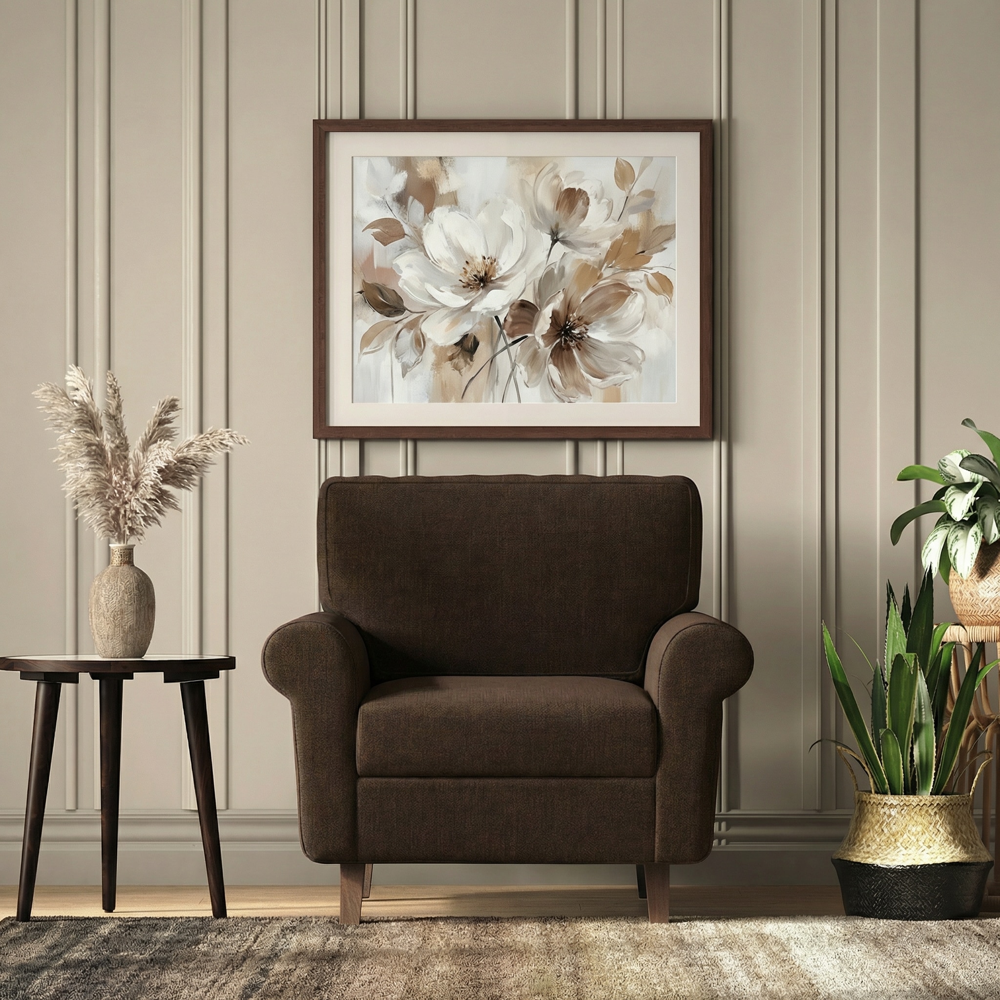 Oxford 1 Seater Fabric Sofa in Dark Earth Colour