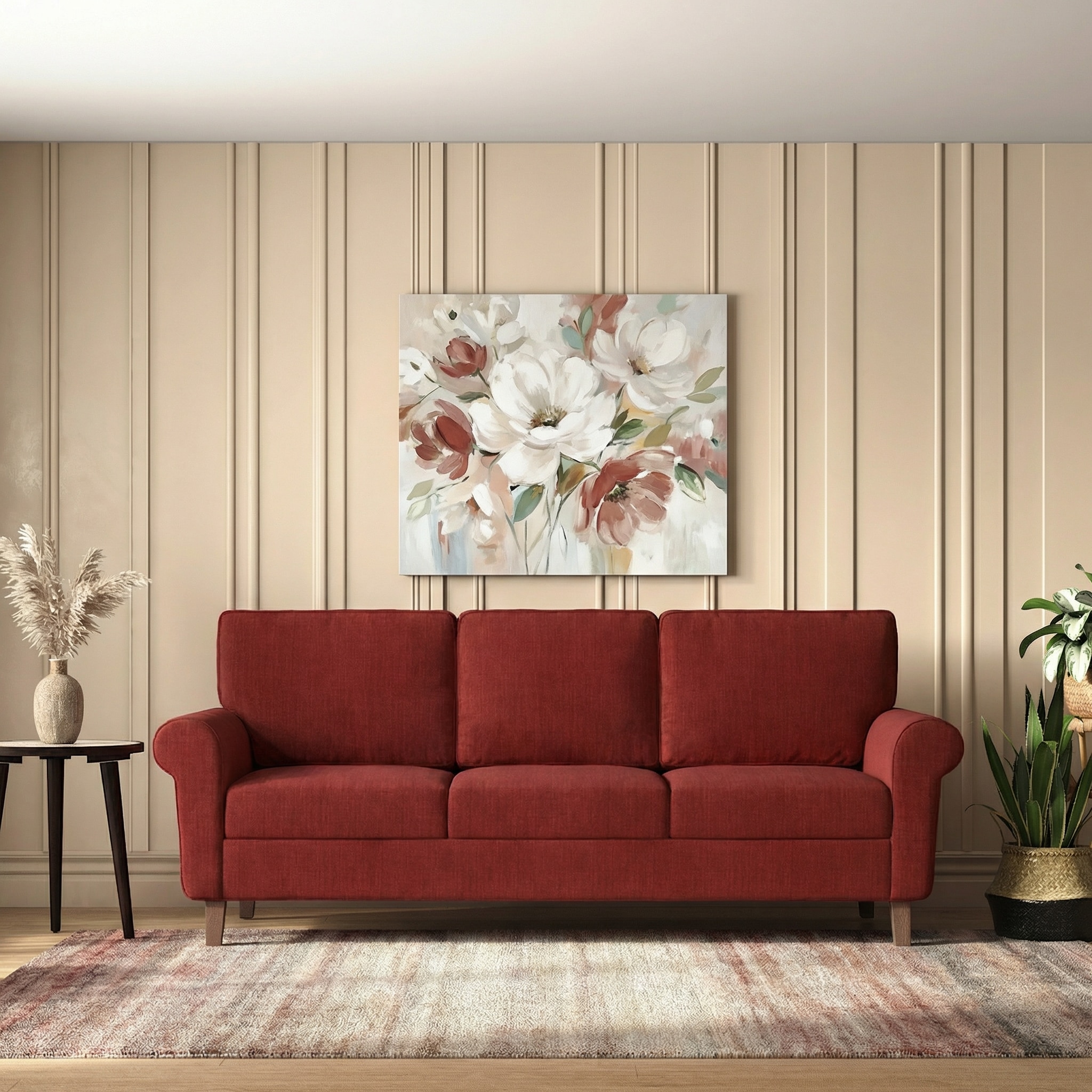 Oxford 3 Seater Fabric Sofa in Salsa Red Colour