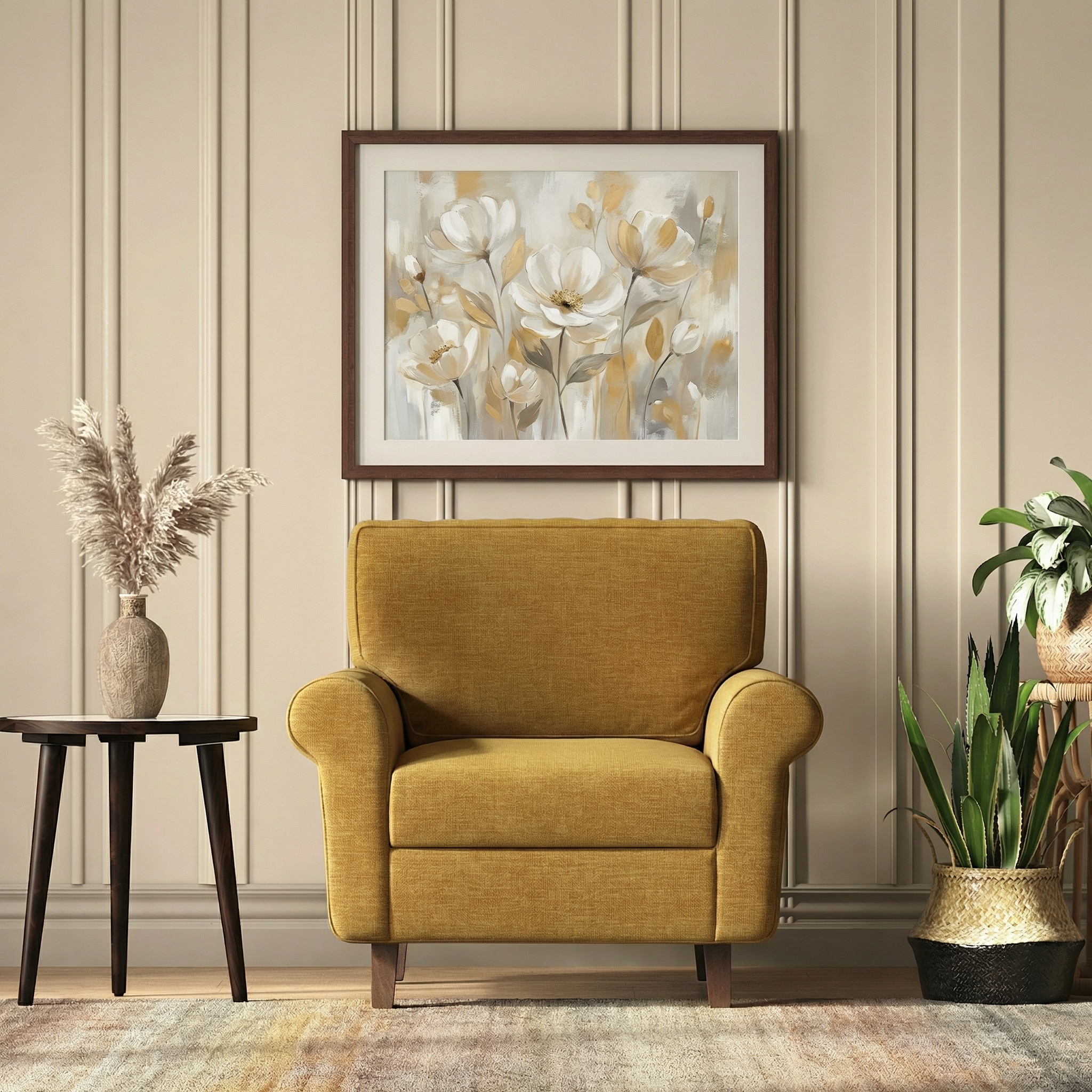 Oxford 1 Seater Fabric Sofa In Ochre Colour - Urban Ladder