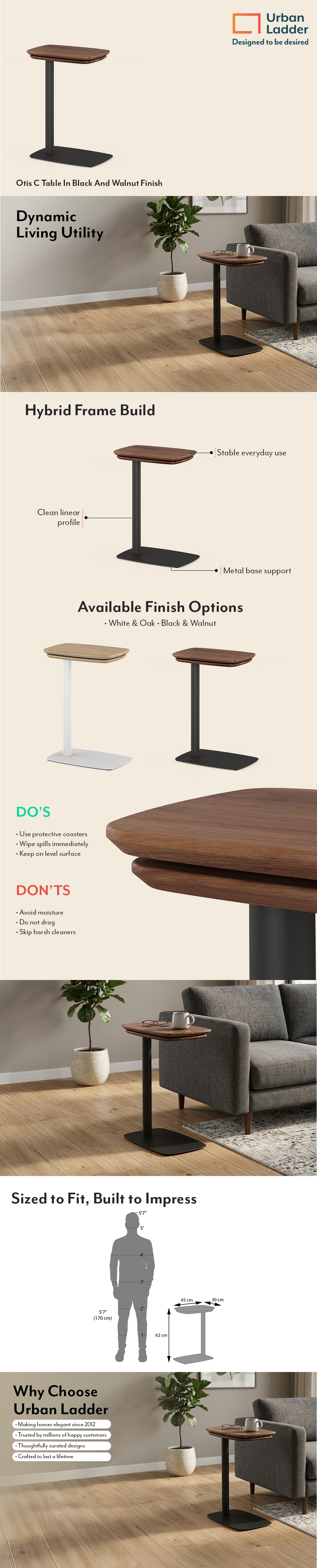 Otis C Table In Black And Walnut Finish
