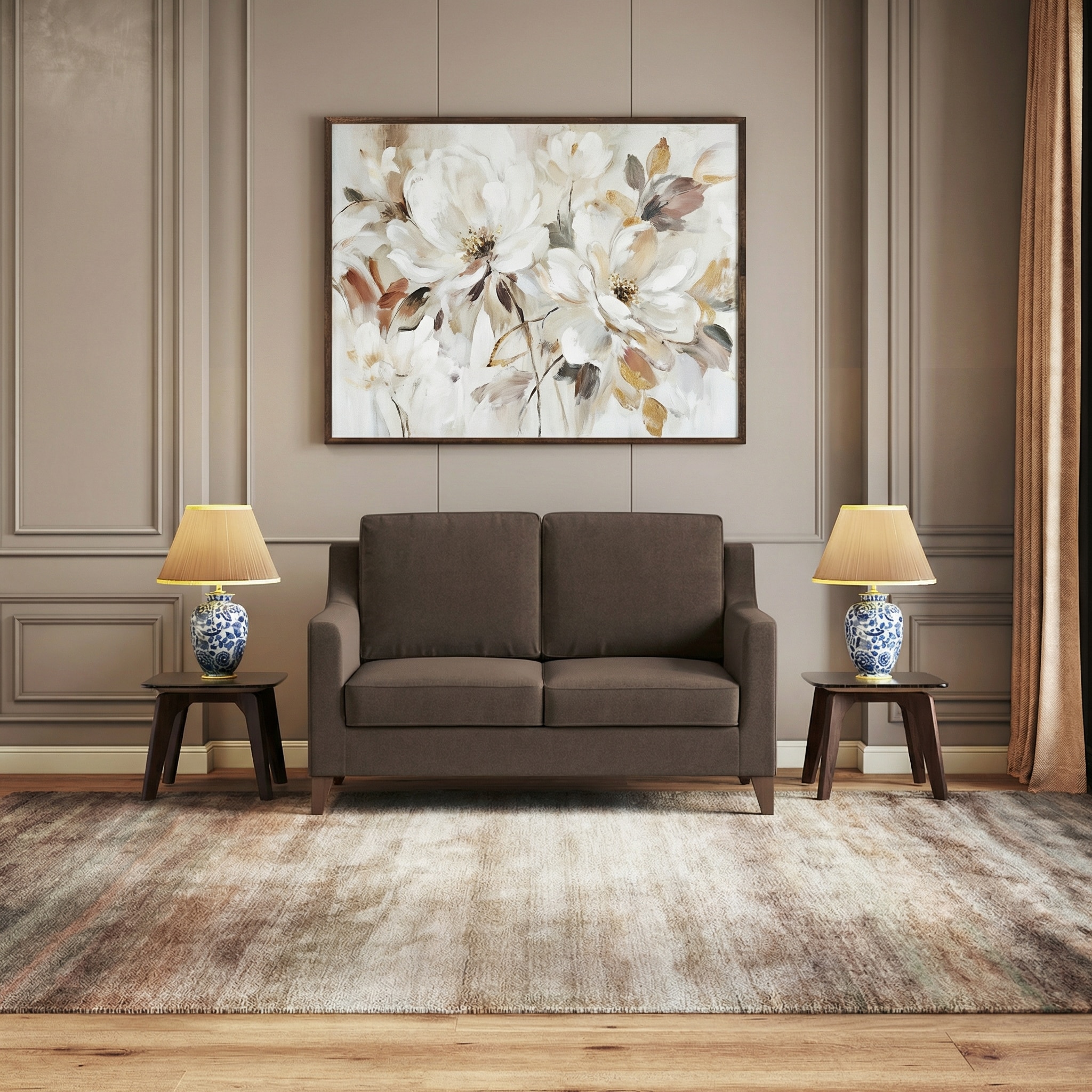 Abbey Sofa Set (Colour : Mocha, Cushion : Soft, Seater : 2+1+1)