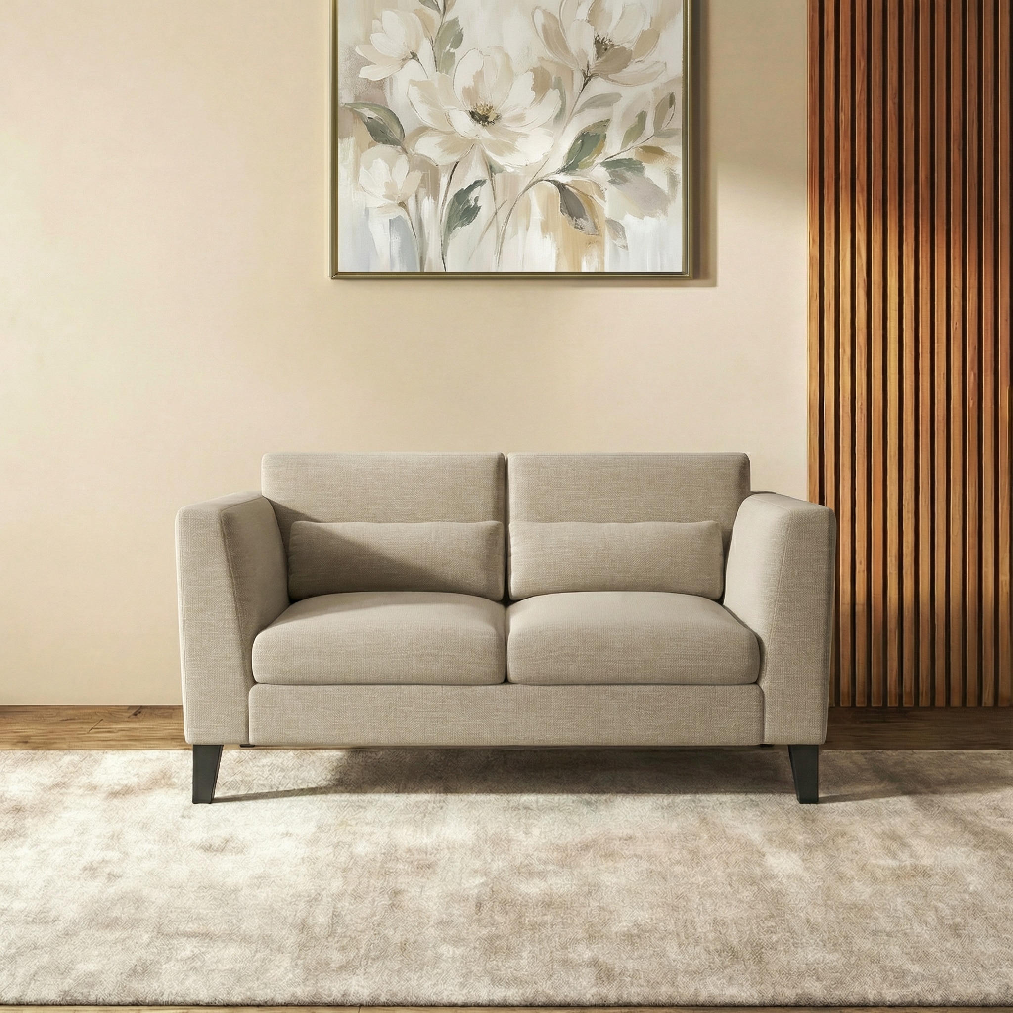 Lewis 2 Seater Fabric Sofa In Oyster Beige Colour