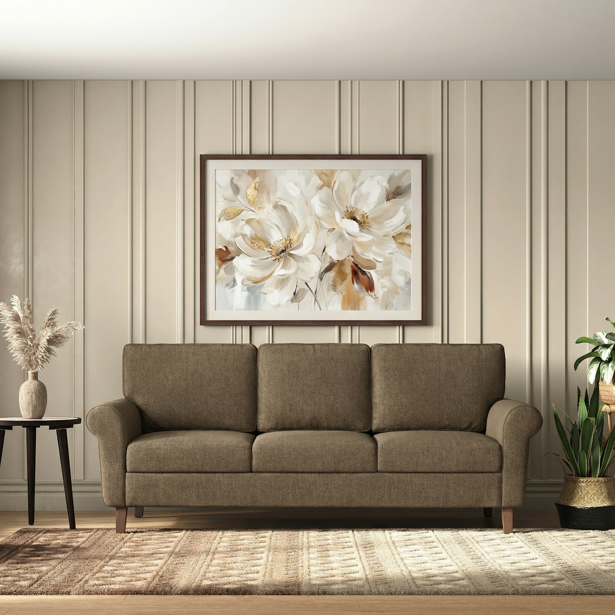 Oxford 3 Seater Fabric Sofa in Dune Colour