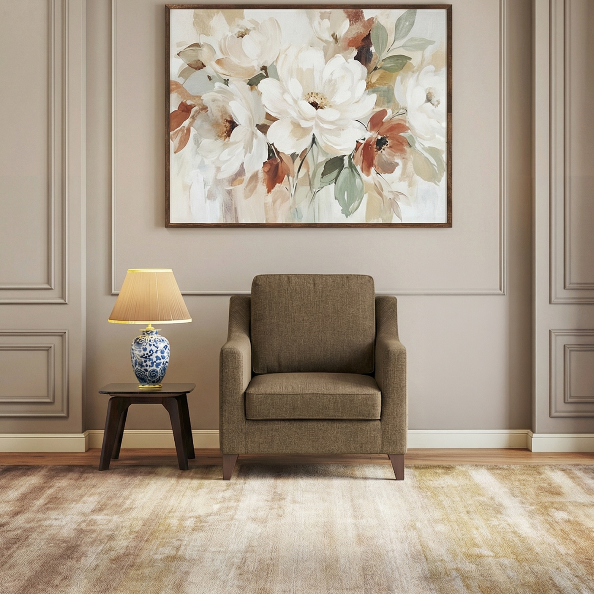 Abbey 1 Seater Fabric Sofa In Dune Colour