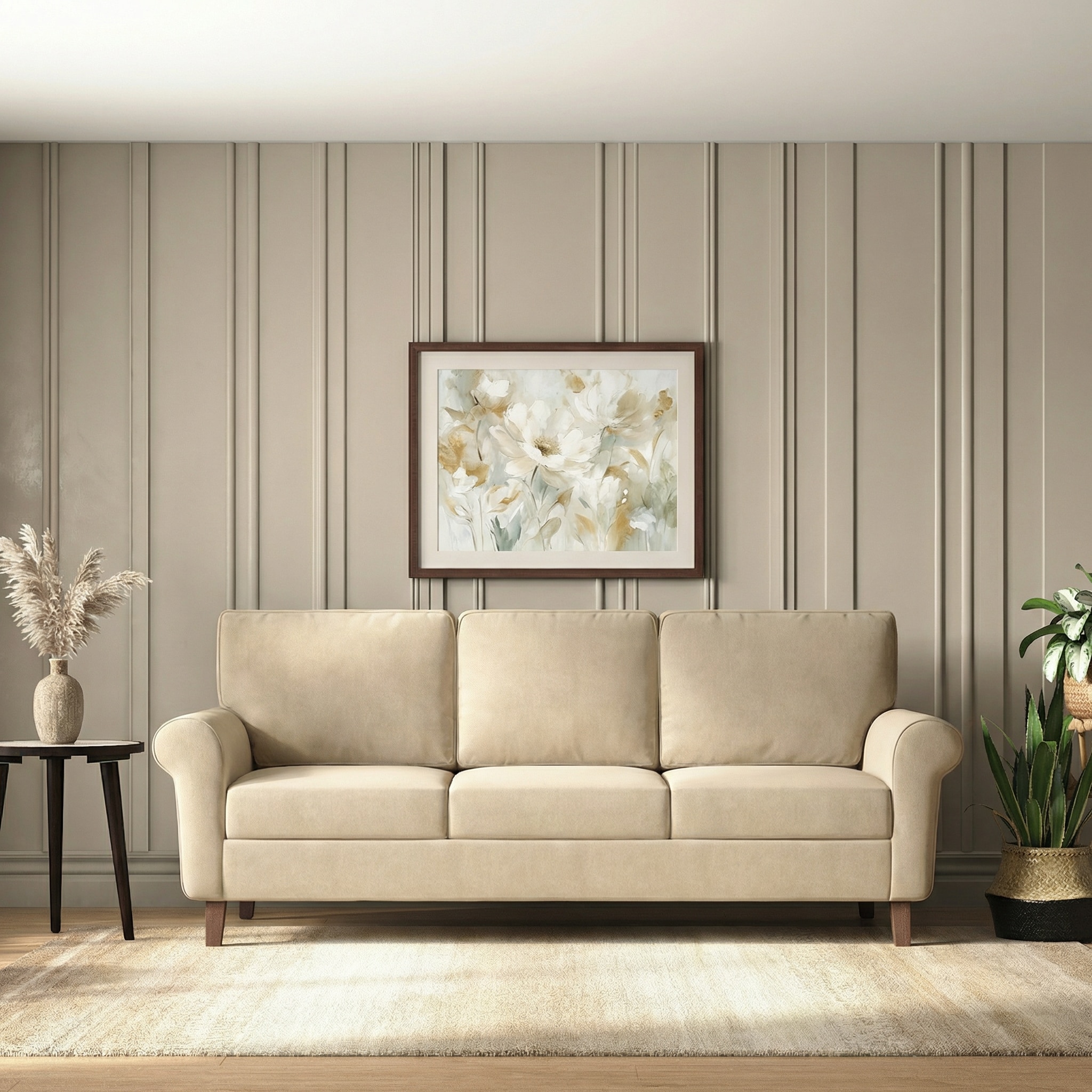 Oxford 3 Seater Fabric Sofa in Birch Beige Colour