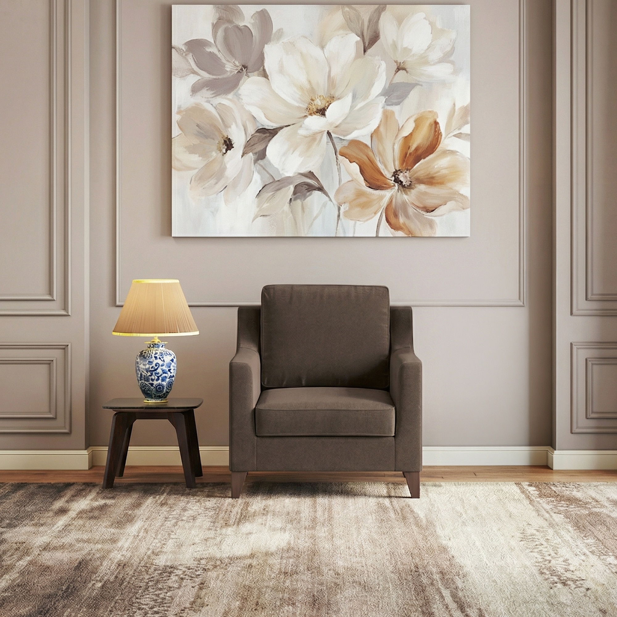 Abbey 1 Seater Fabric Sofa In Mocha Colour