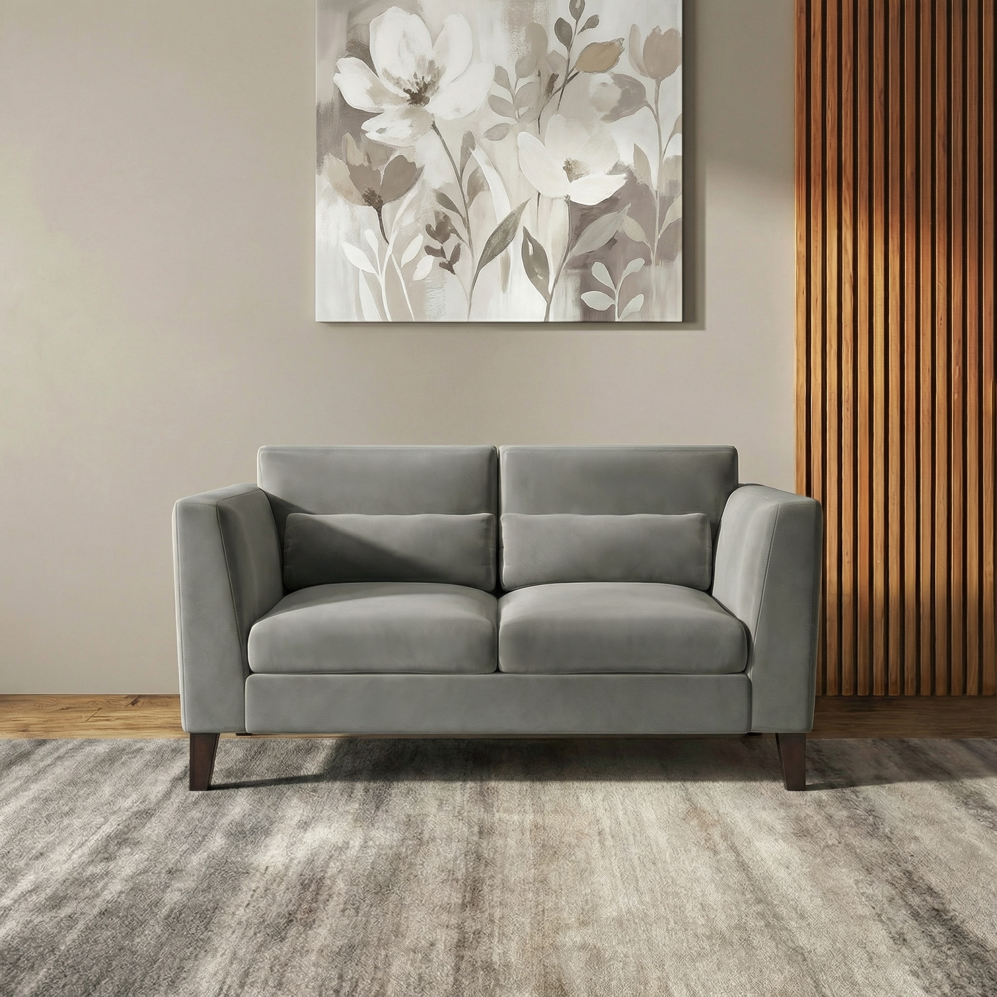 Lewis Sofa Set (Colour : Ash Grey Velvet, Cushion : Hard, Seater : 2+1+1)