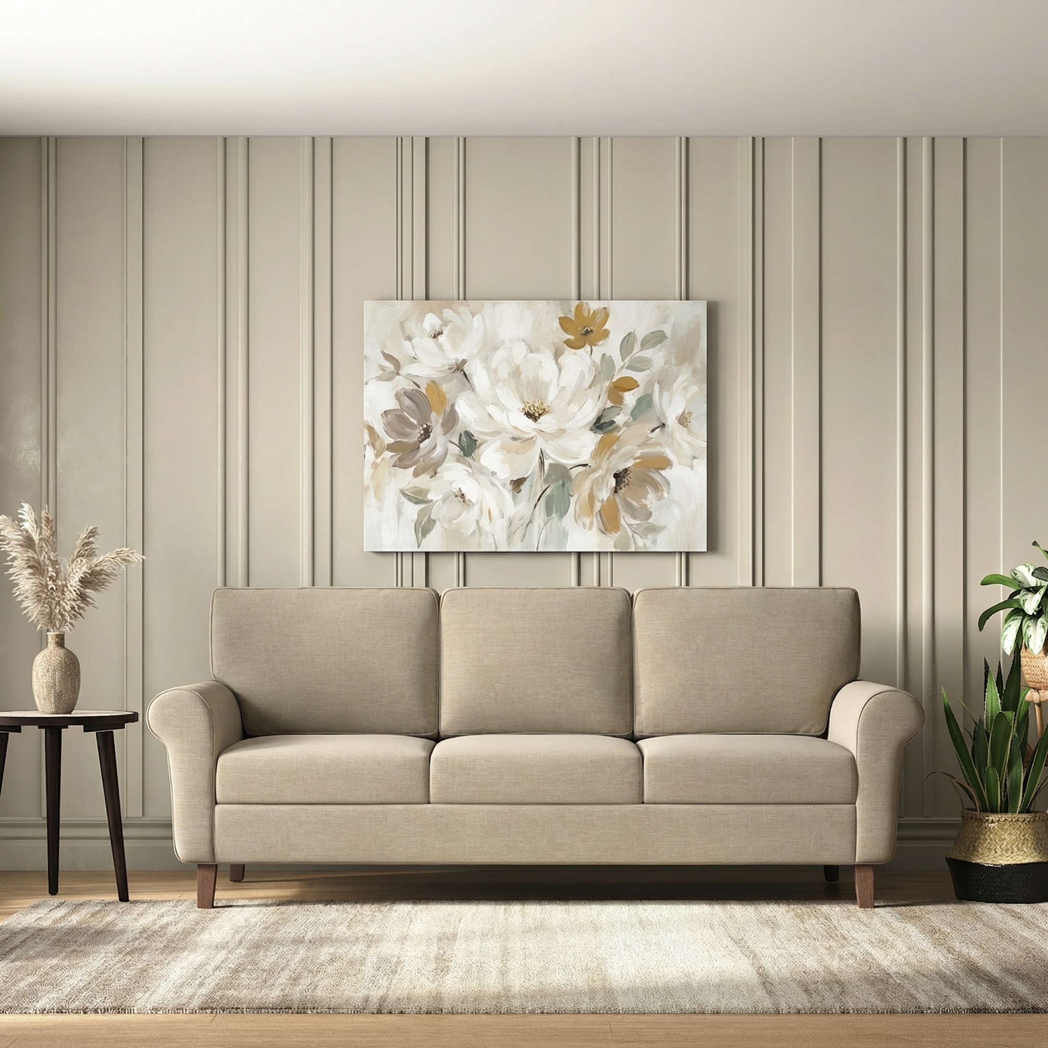 Oxford 3 Seater Fabric Sofa In Oyster Beige Colour