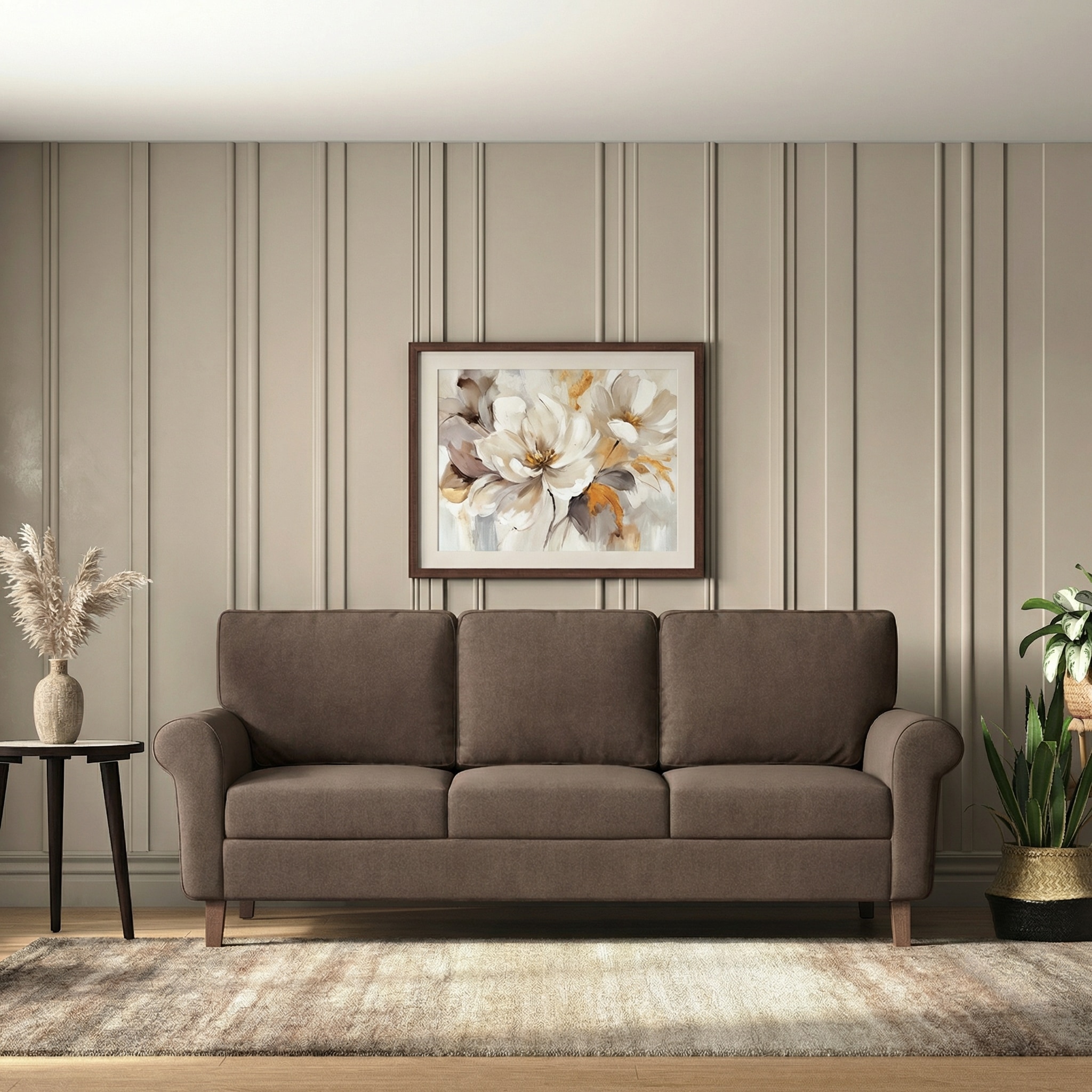 Oxford 3 Seater Fabric Sofa in Daschund Brown Colour