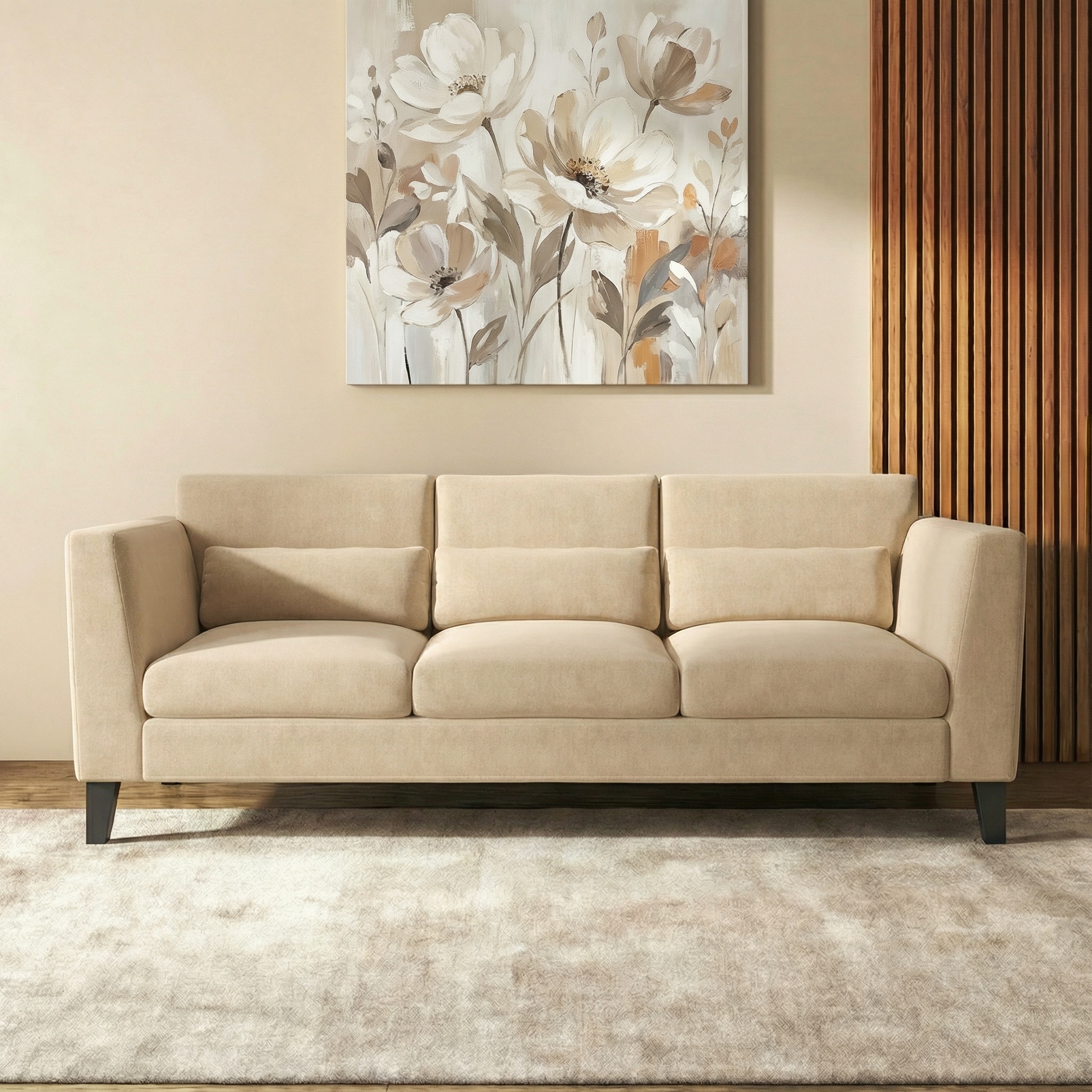 Lewis Sofa Set (Colour : Birch Beige, Cushion : Hard, Seater : 3+2+1+1)