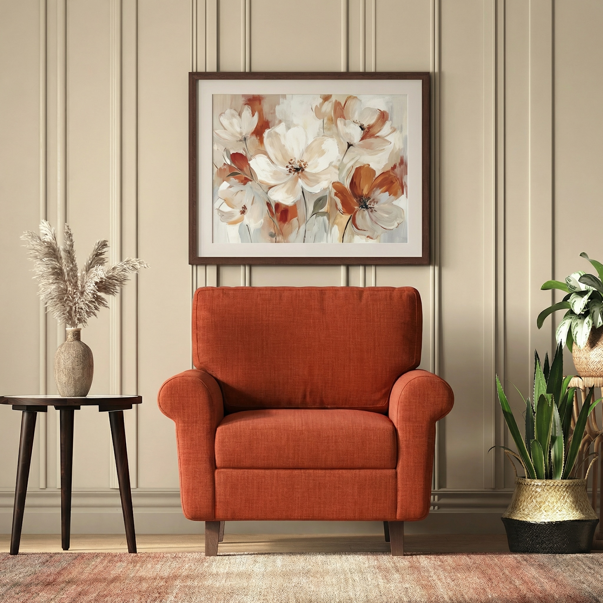 Oxford 1 Seater Fabric Sofa in Lava Colour