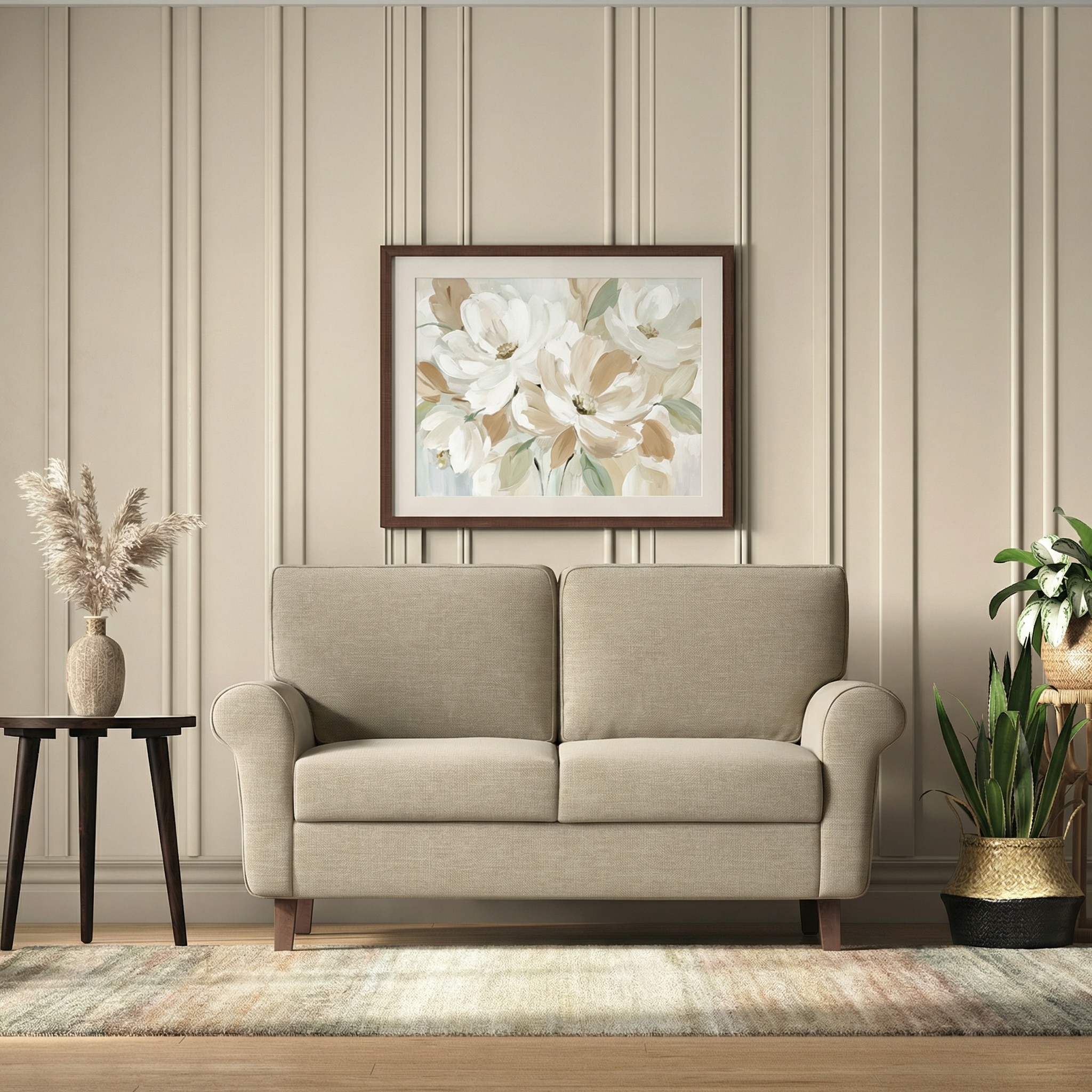 Oxford 2 Seater Fabric Sofa In Oyster Beige Colour - Urban Ladder
