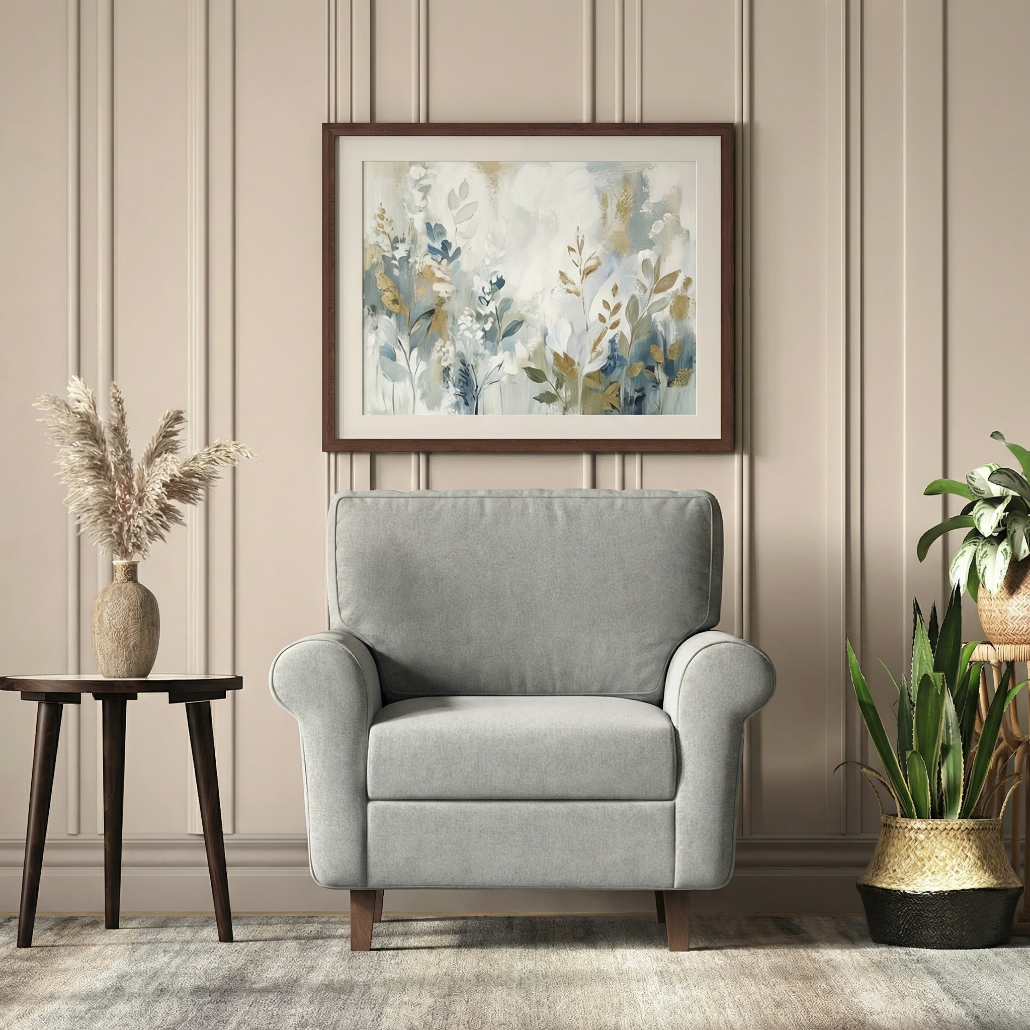 Oxford 1 Seater Fabric Sofa in Vapour Grey Colour