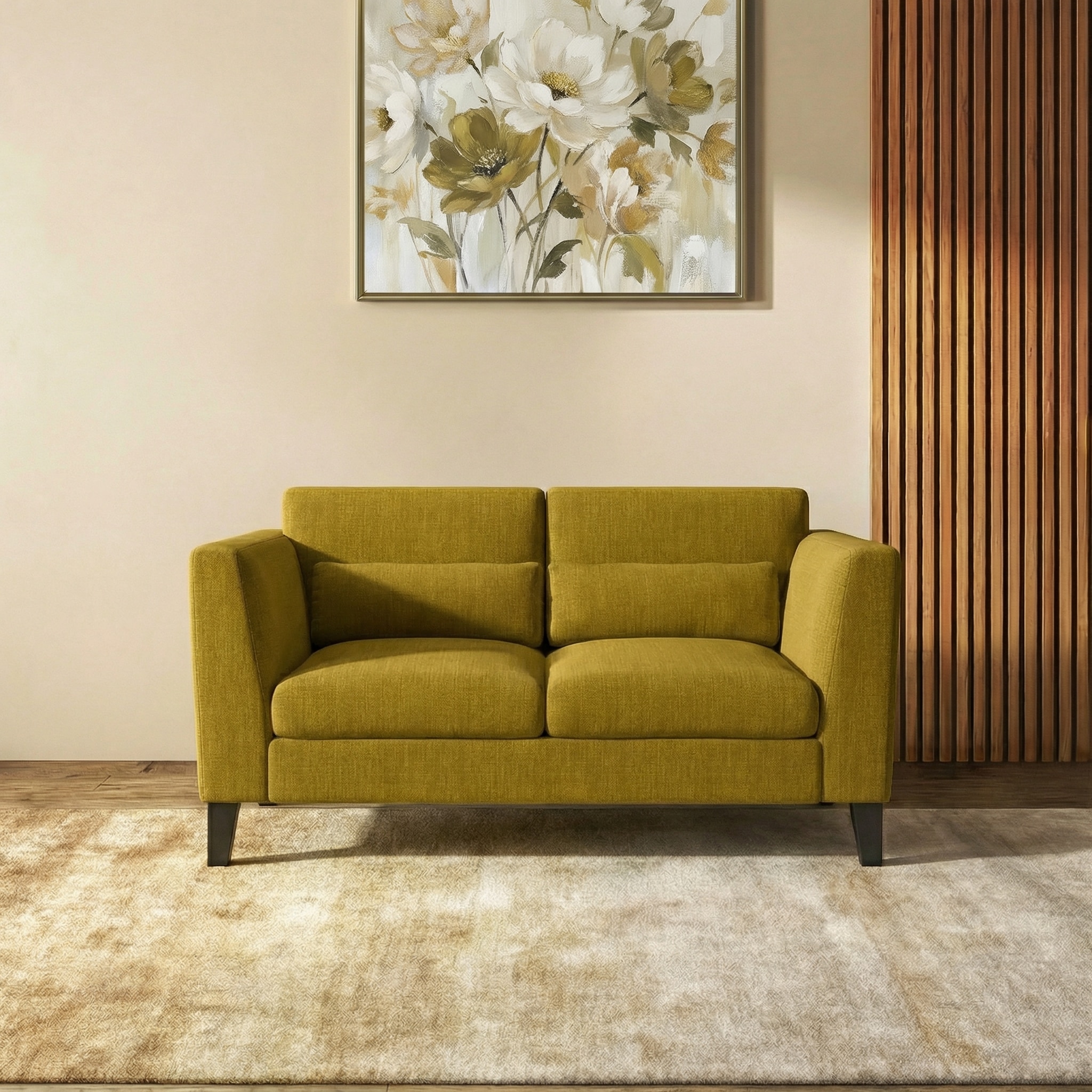Lewis 2 Seater Fabric Sofa in Olive Green Colour - Urban Ladder