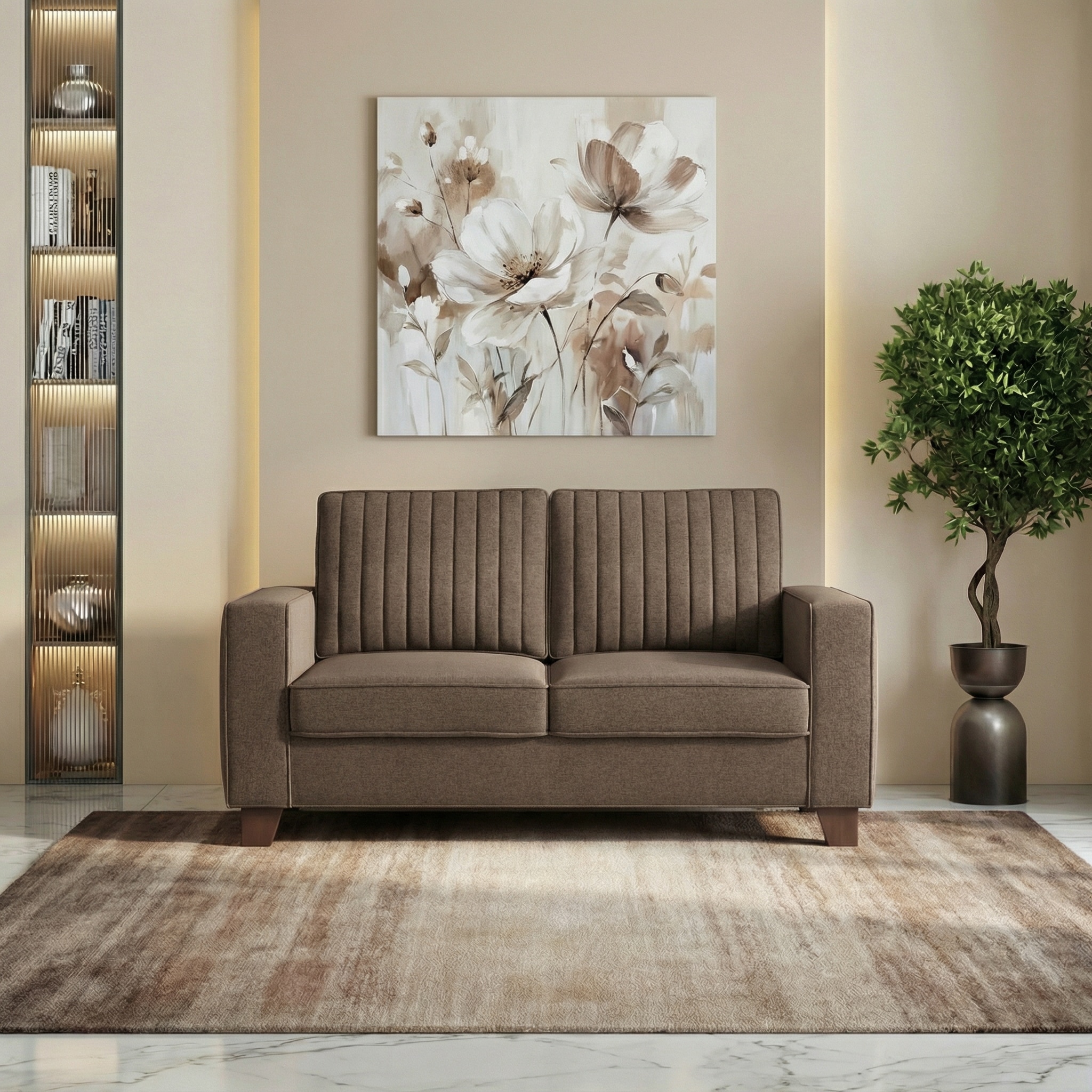 Apollo Neo 2 Seater Fabric Sofa In Daschund Brown Colour