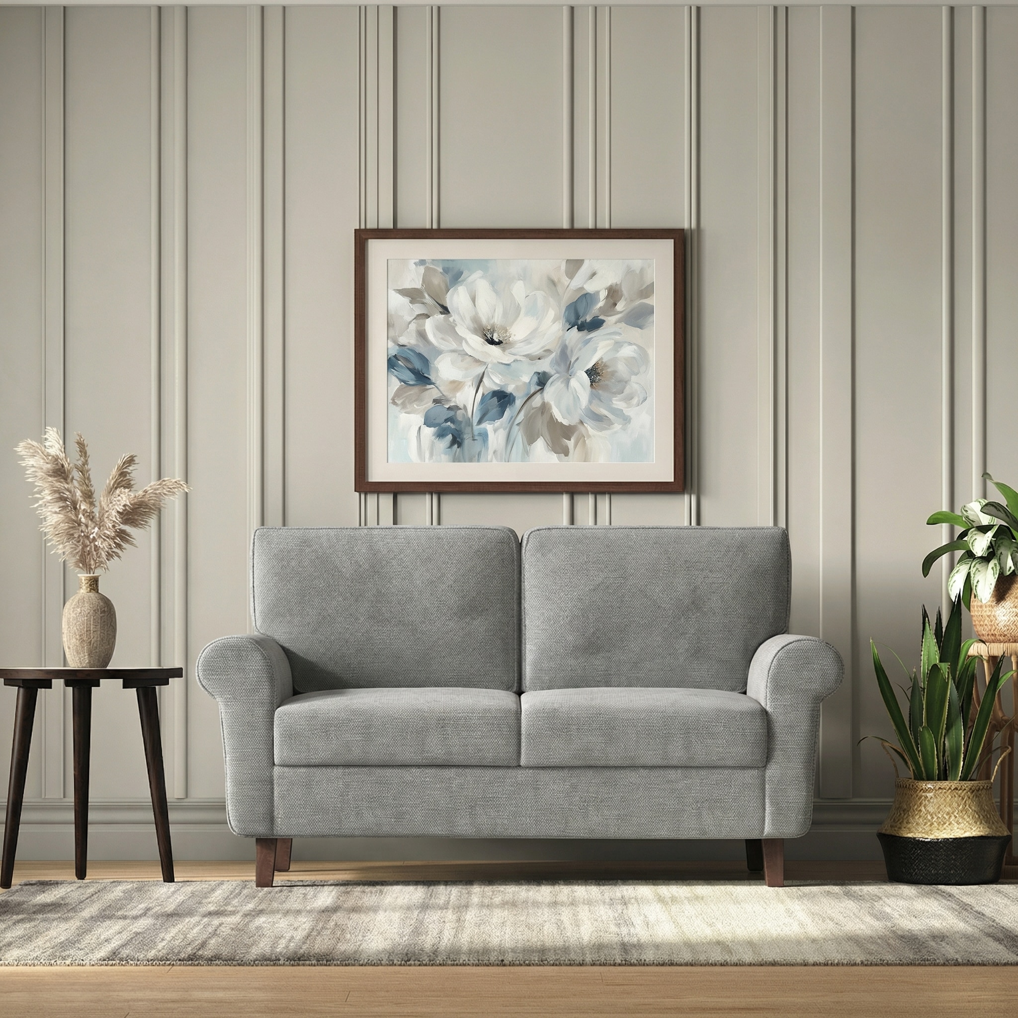 Oxford 2 Seater Fabric Sofa In Granite Weave Colour - Urban Ladder