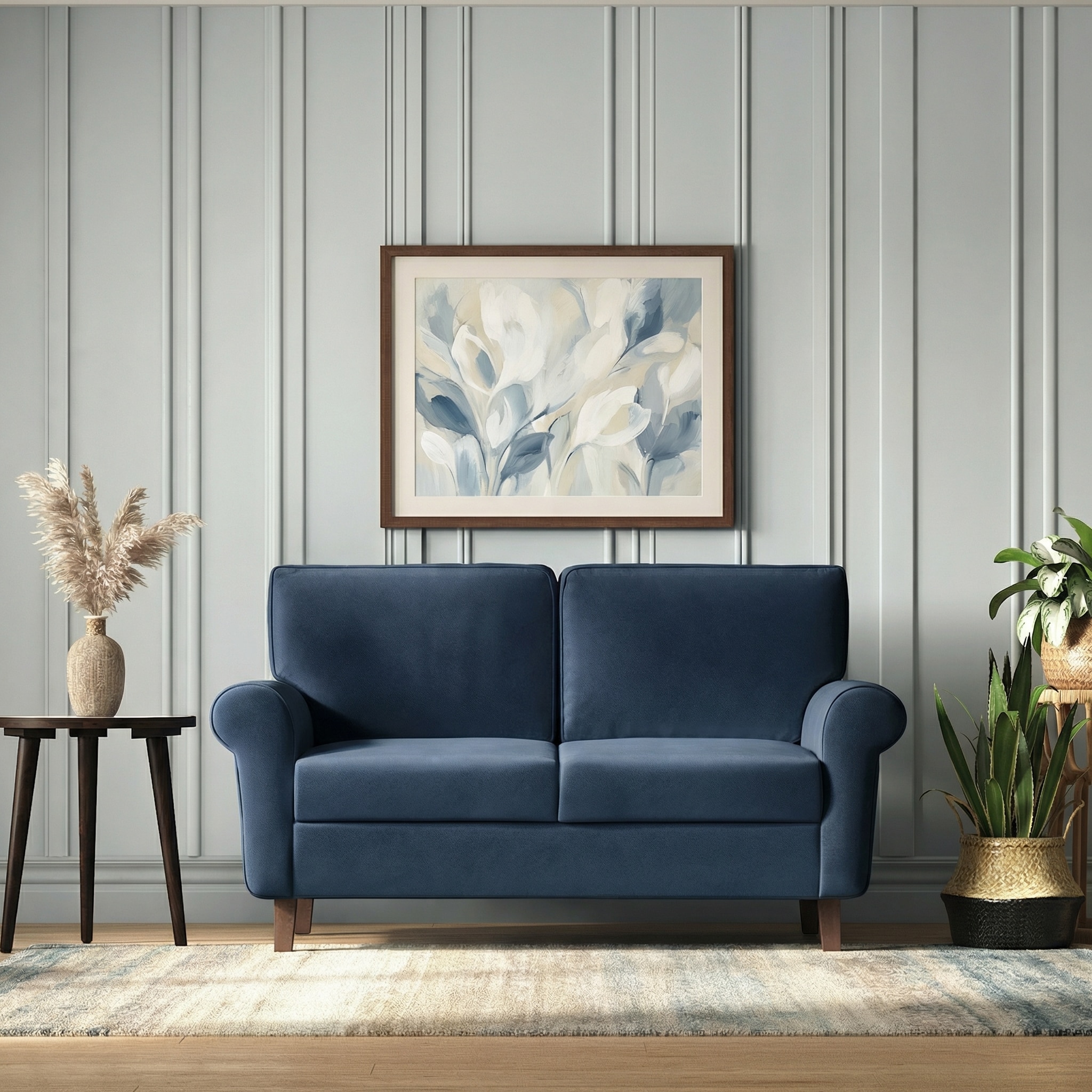 Oxford 2 Seater Fabric Sofa in Lapis Blue Colour
