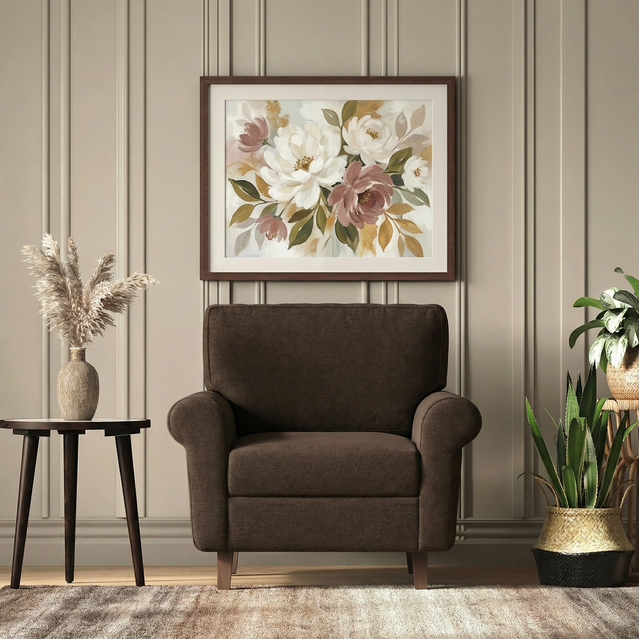 Oxford 1 Seater Fabric Sofa in Mocha Colour