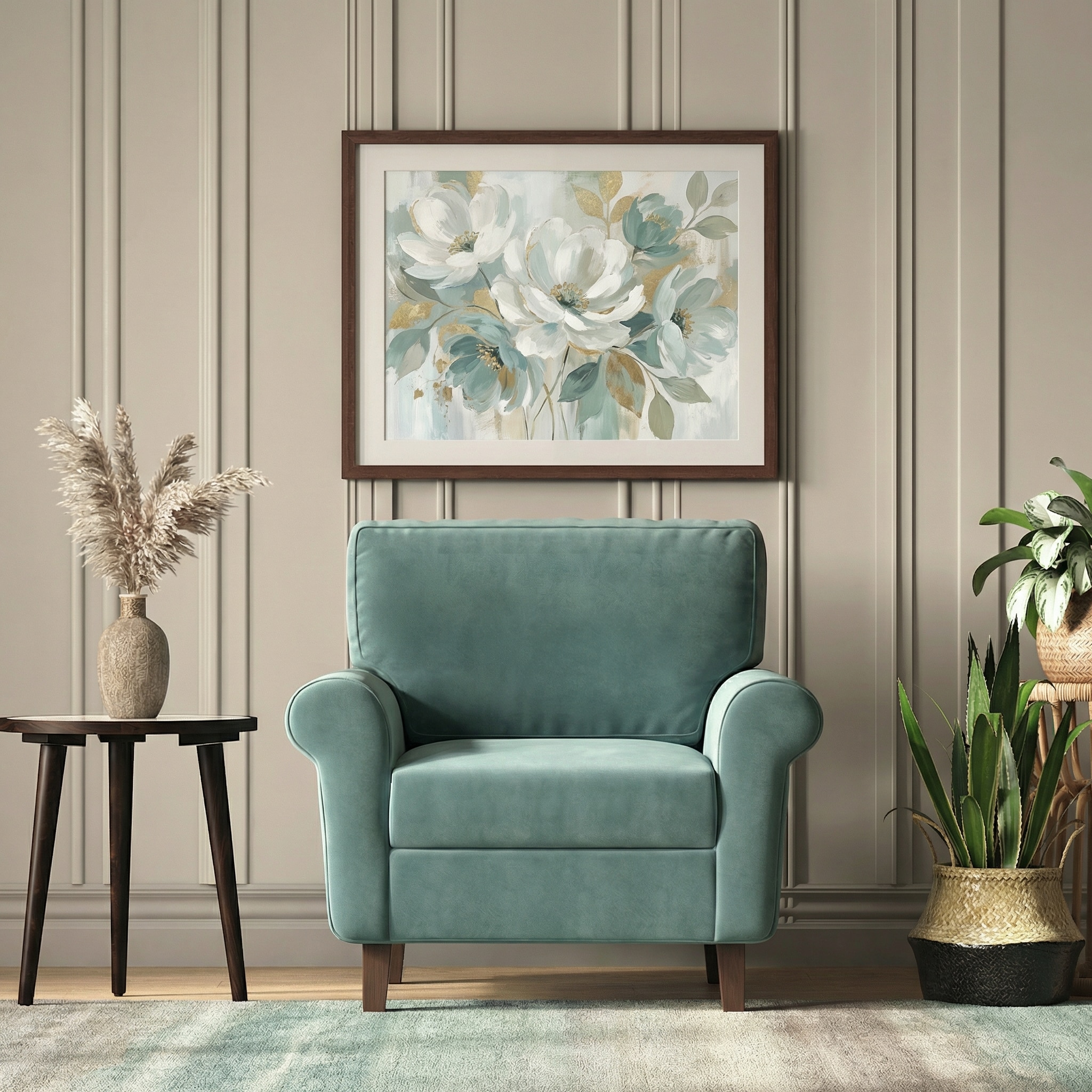 Oxford 1 Seater Fabric Sofa in Dusty Turquoise Velvet Colour
