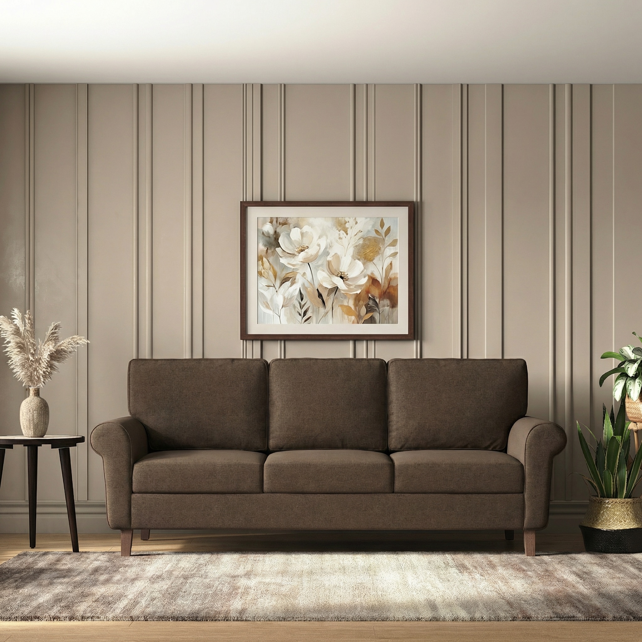 Oxford 3 Seater Fabric Sofa in Mocha Colour