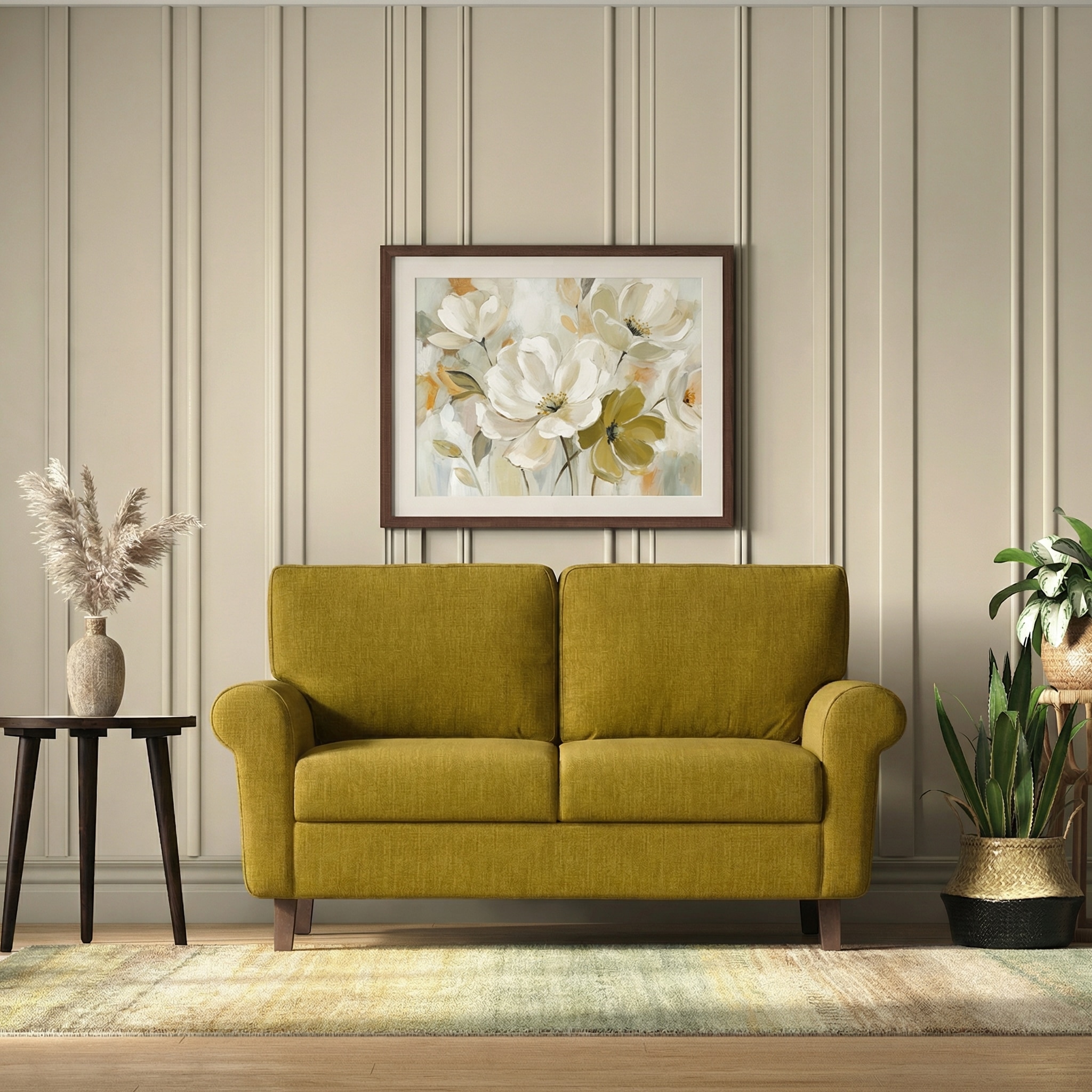 Oxford 2 Seater Fabric Sofa in Olive Green Colour