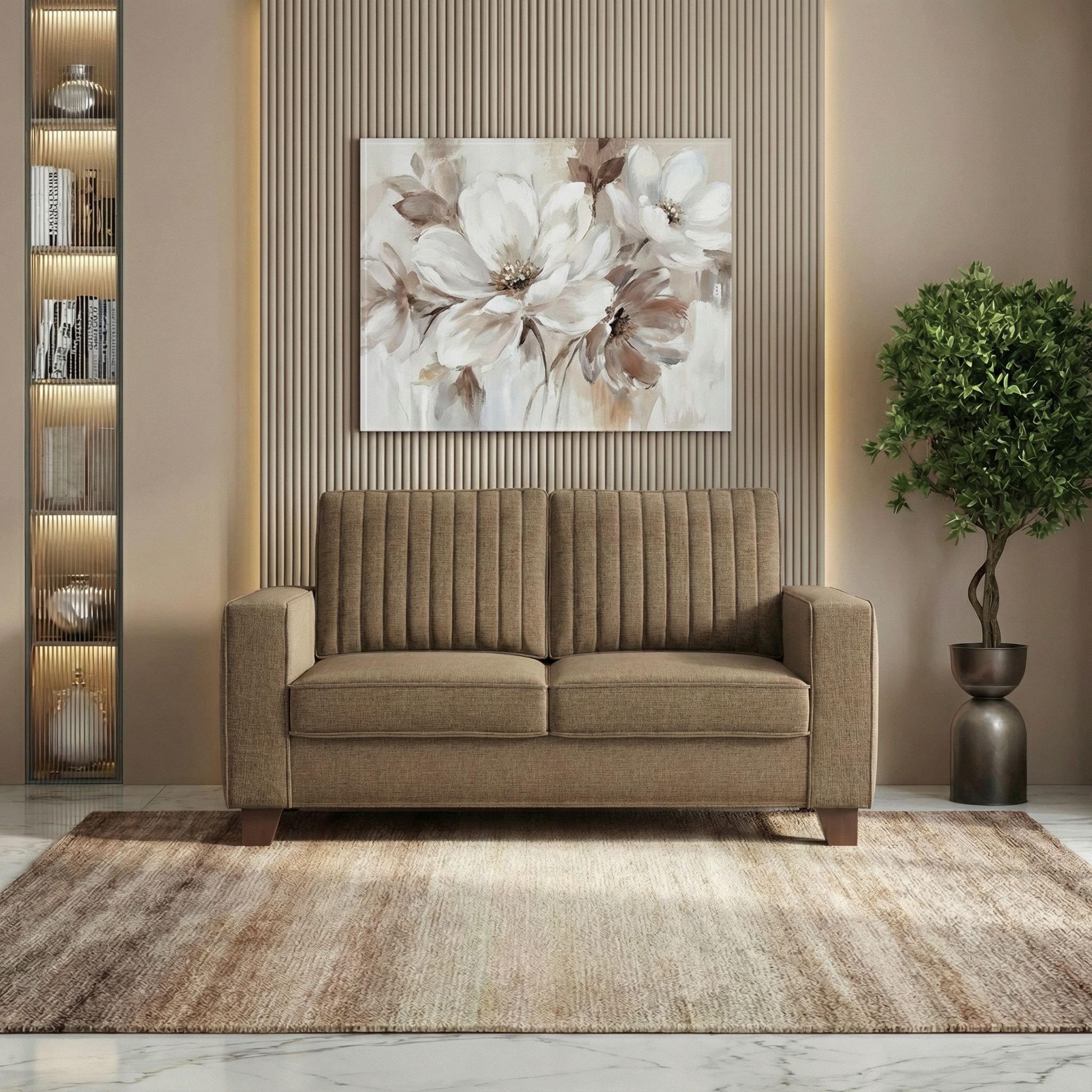 Apollo Neo 2 Seater Fabric Sofa In Dune Colour