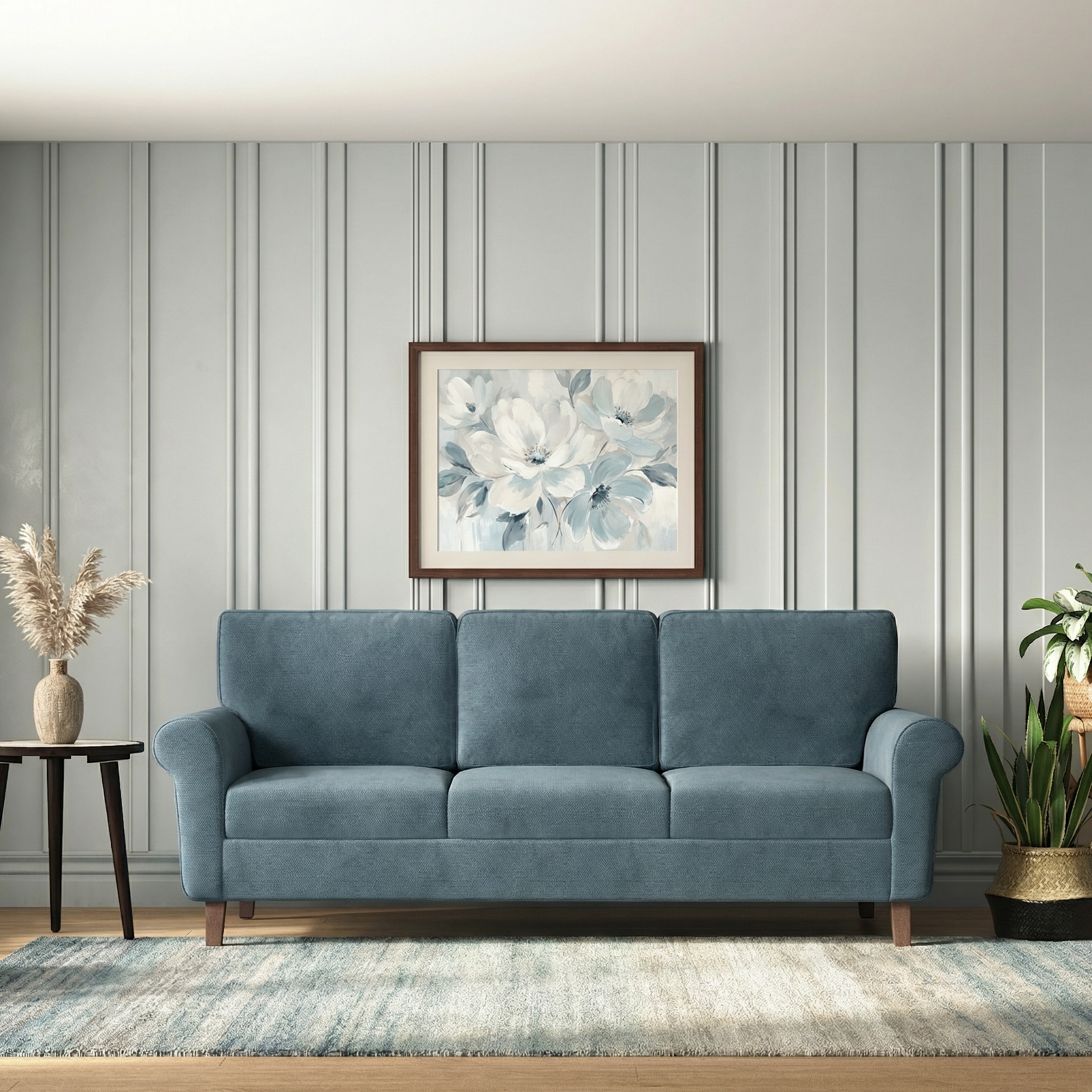 Oxford 3 Seater Fabric Sofa In Ocean Weave Colour
