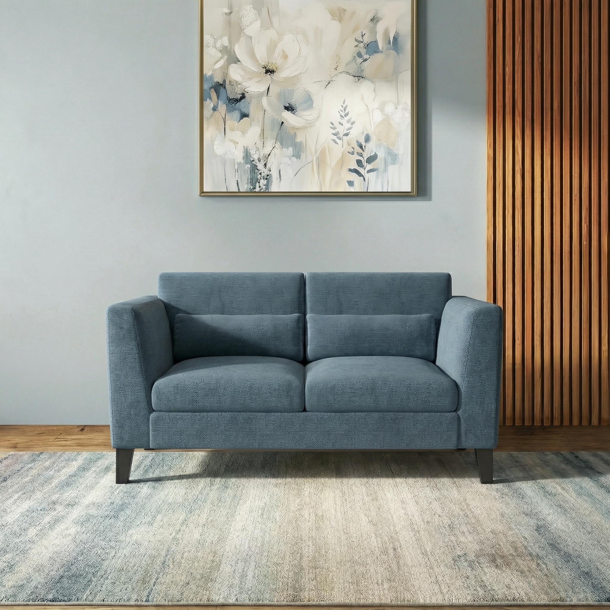 Lewis 2 Seater Fabric Sofa In Ocean Weave Colour