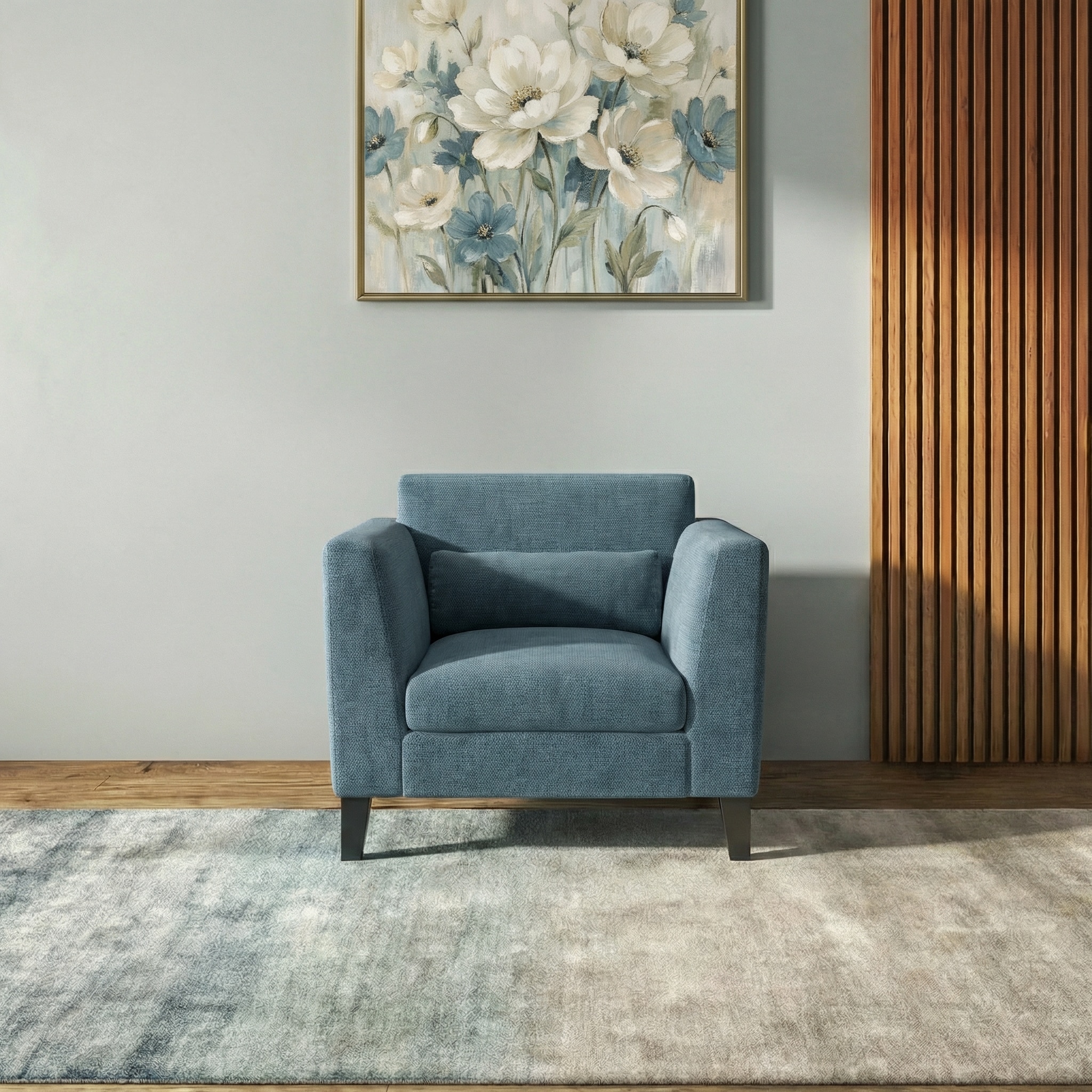 Lewis 1 Seater Fabric Sofa In Ocean Weave Colour
