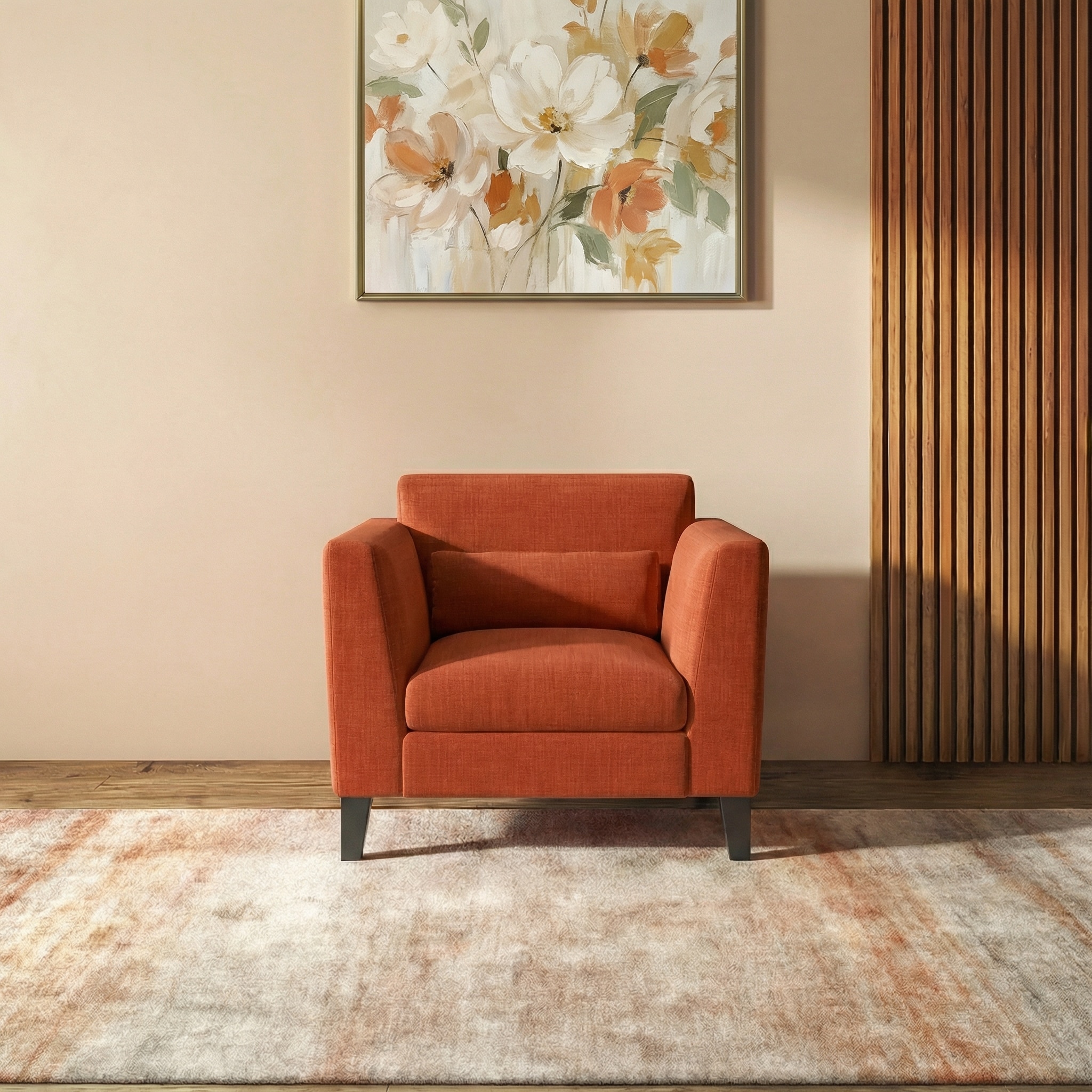 Lewis 1 Seater Fabric Sofa in Lava Colour