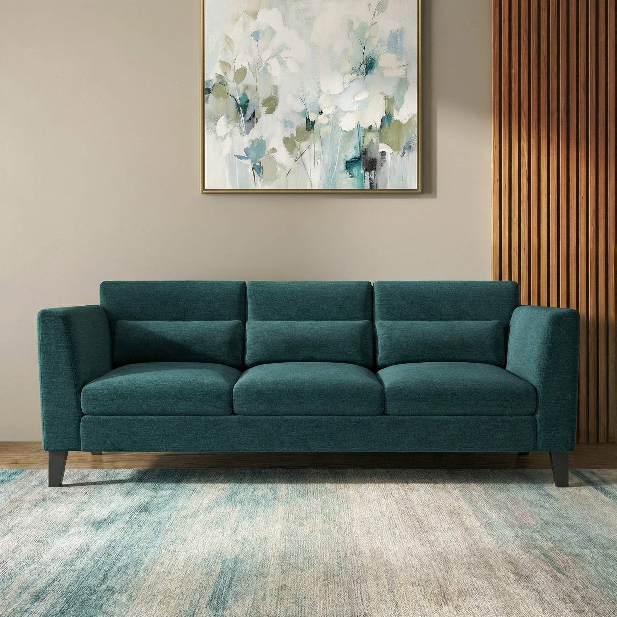 Lewis Sofa Set (Colour : Malibu, Cushion : Hard, Seater : 3+1+1)