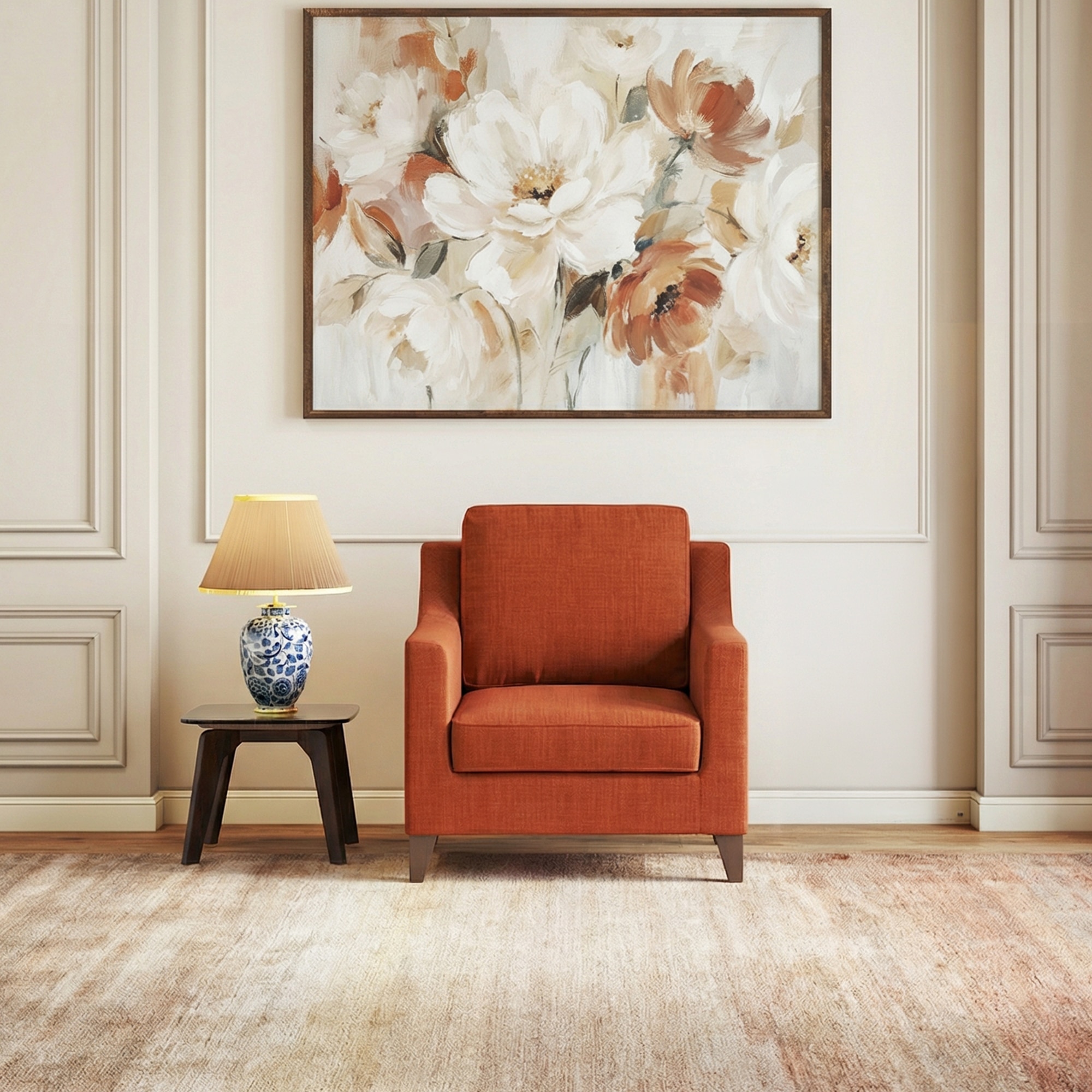 Abbey 1 Seater Fabric Sofa In Lava Colour