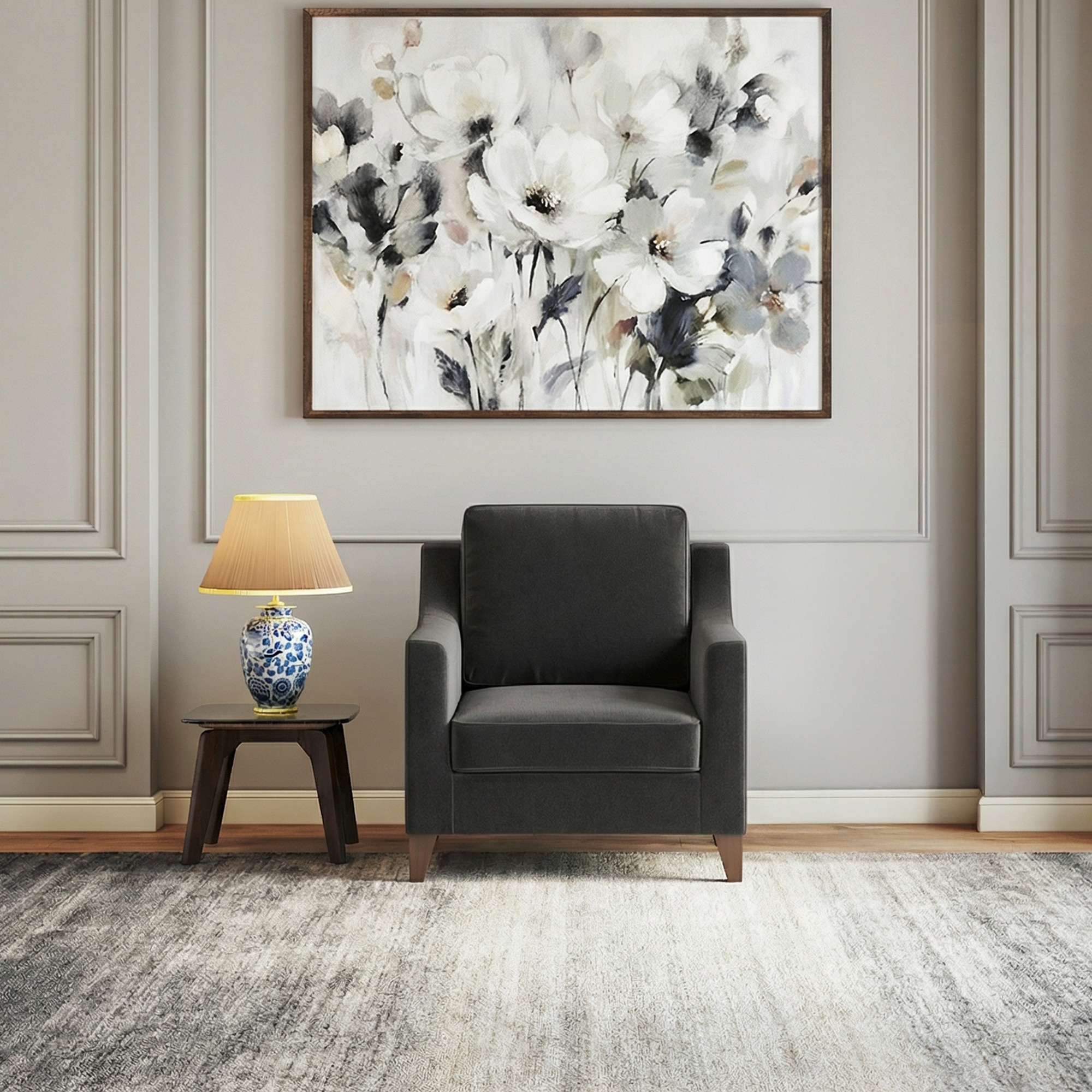 Abbey 1 Seater Fabric Sofa in Pebble Grey Colour