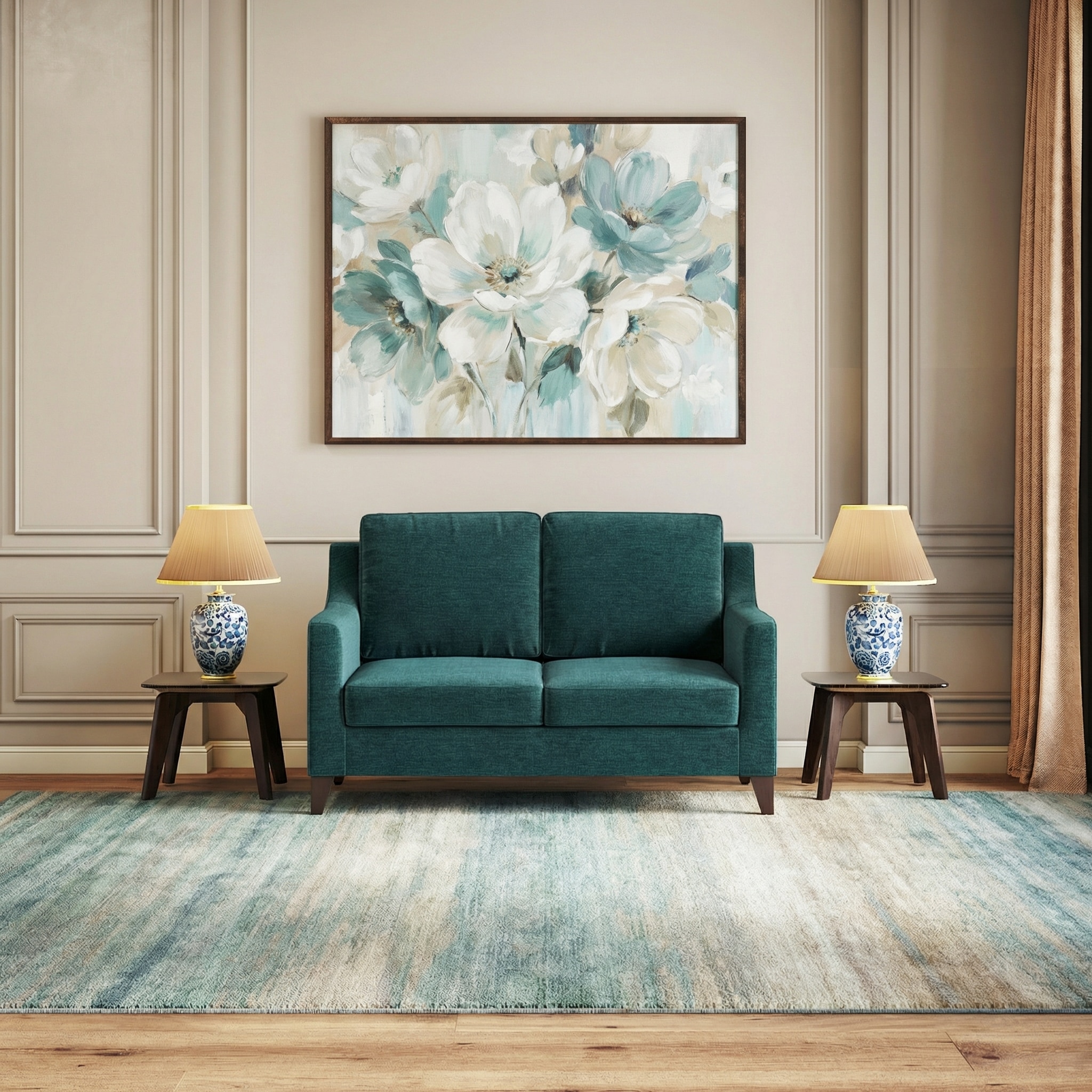 Abbey Sofa Set (Colour : Malibu, Cushion : Soft, Seater : 2+1+1)