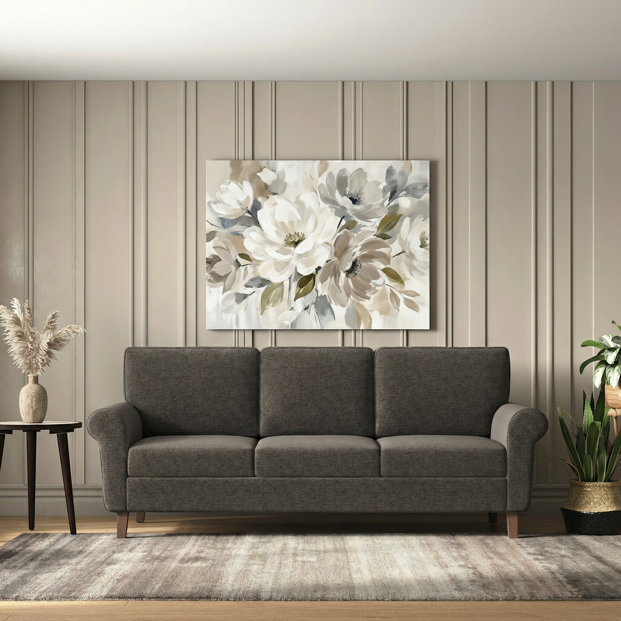 Oxford 3 Seater Fabric Sofa in Smoke Grey Colour