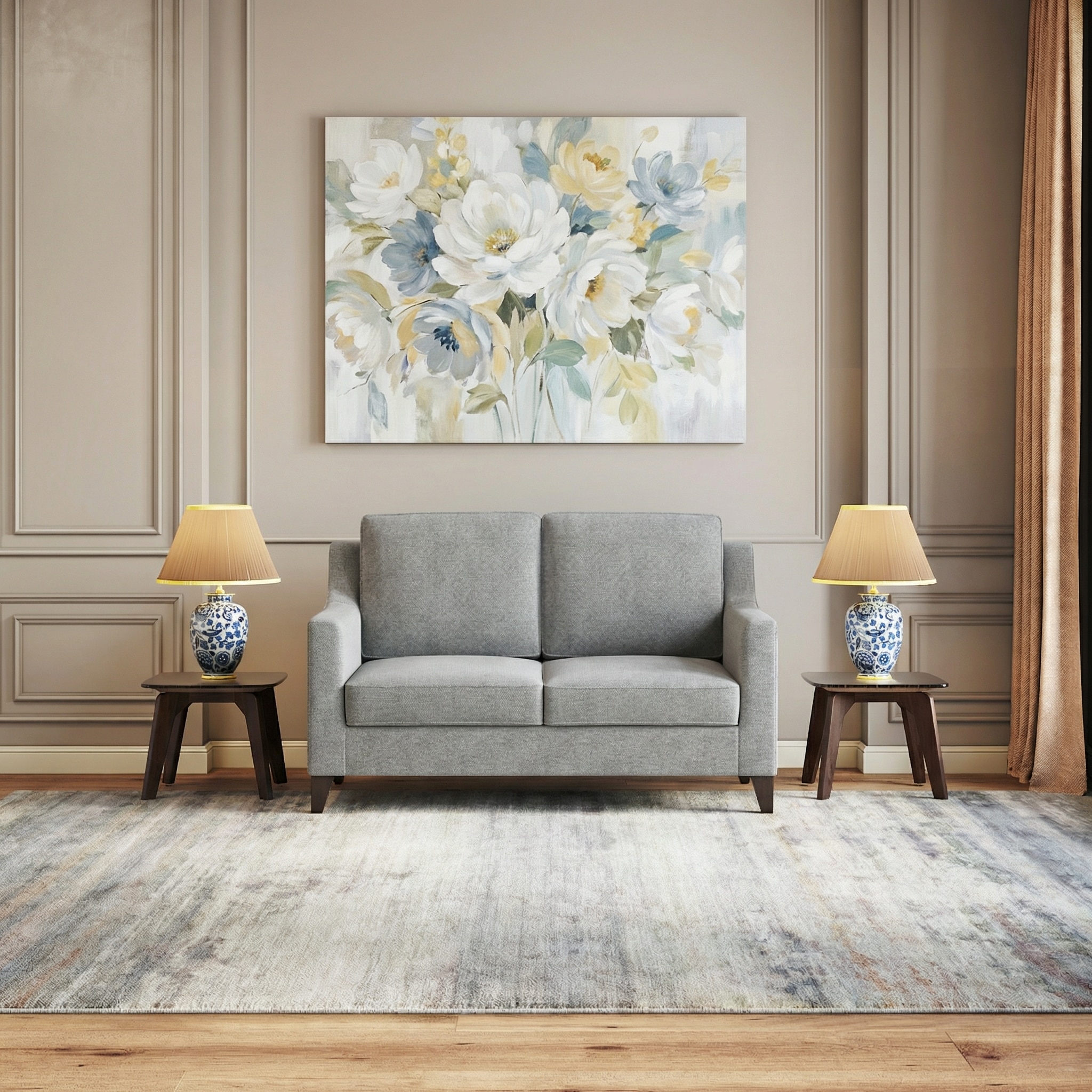 Abbey 2 Seater Fabric Sofa In Granite Weave Colour