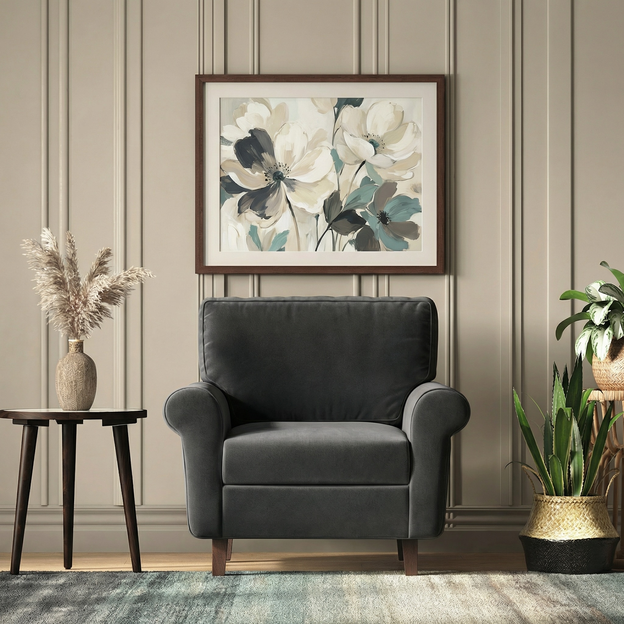 Oxford 1 Seater Fabric Sofa in Pebble Grey Colour