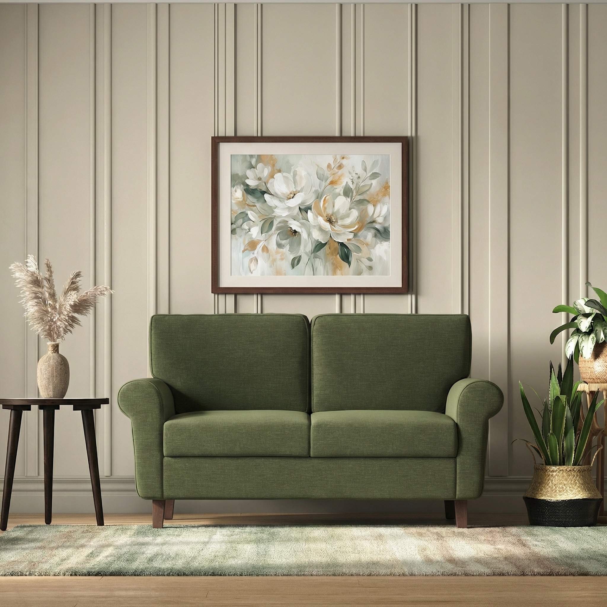 Oxford 2 Seater Fabric Sofa In Moss Green Colour - Urban Ladder